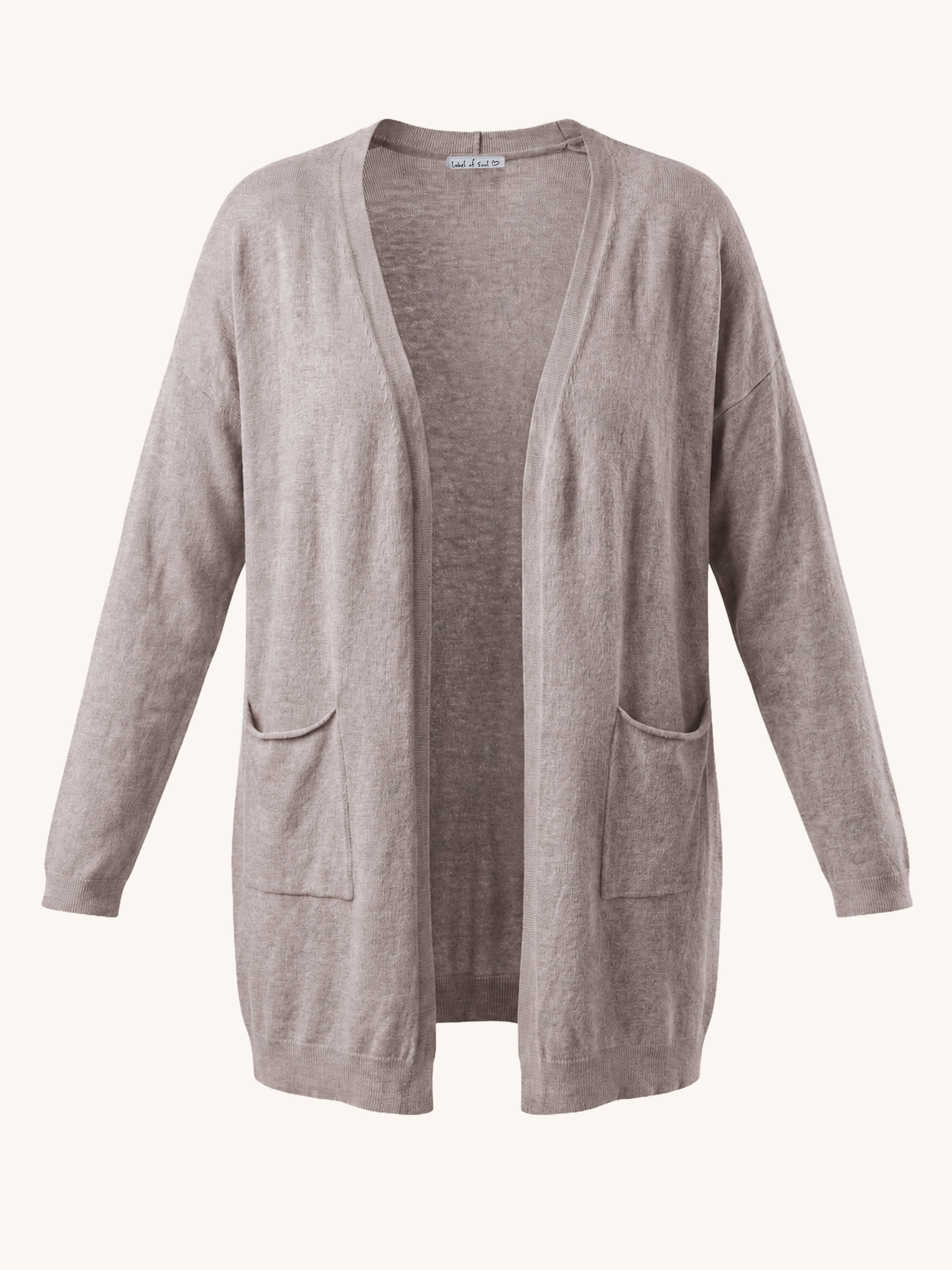 Leichte Oversize Viskose Strickjacke - Taupe
