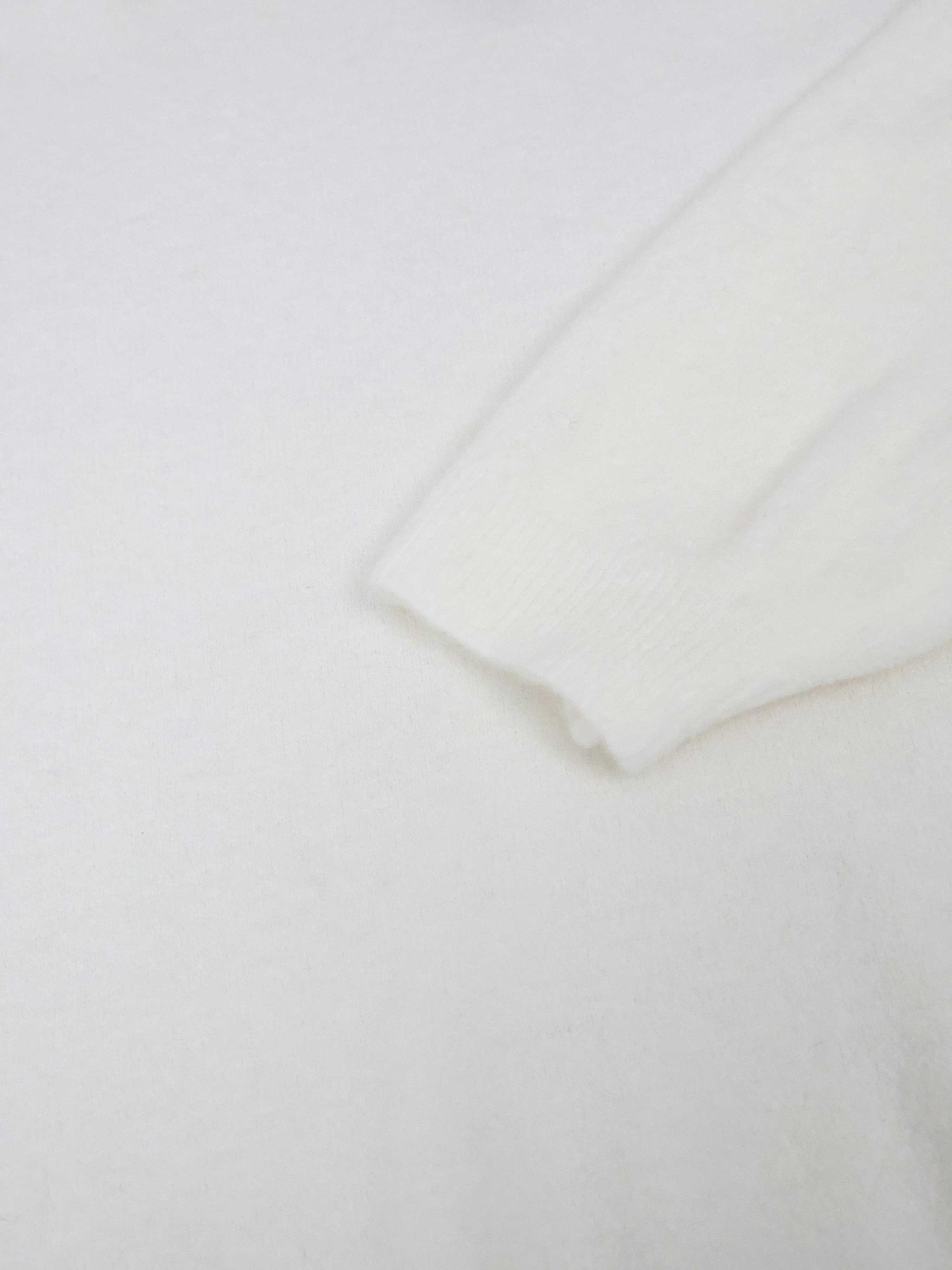 Feiner Rundhals Strickpullover mit Alpakawollanteil - Creme