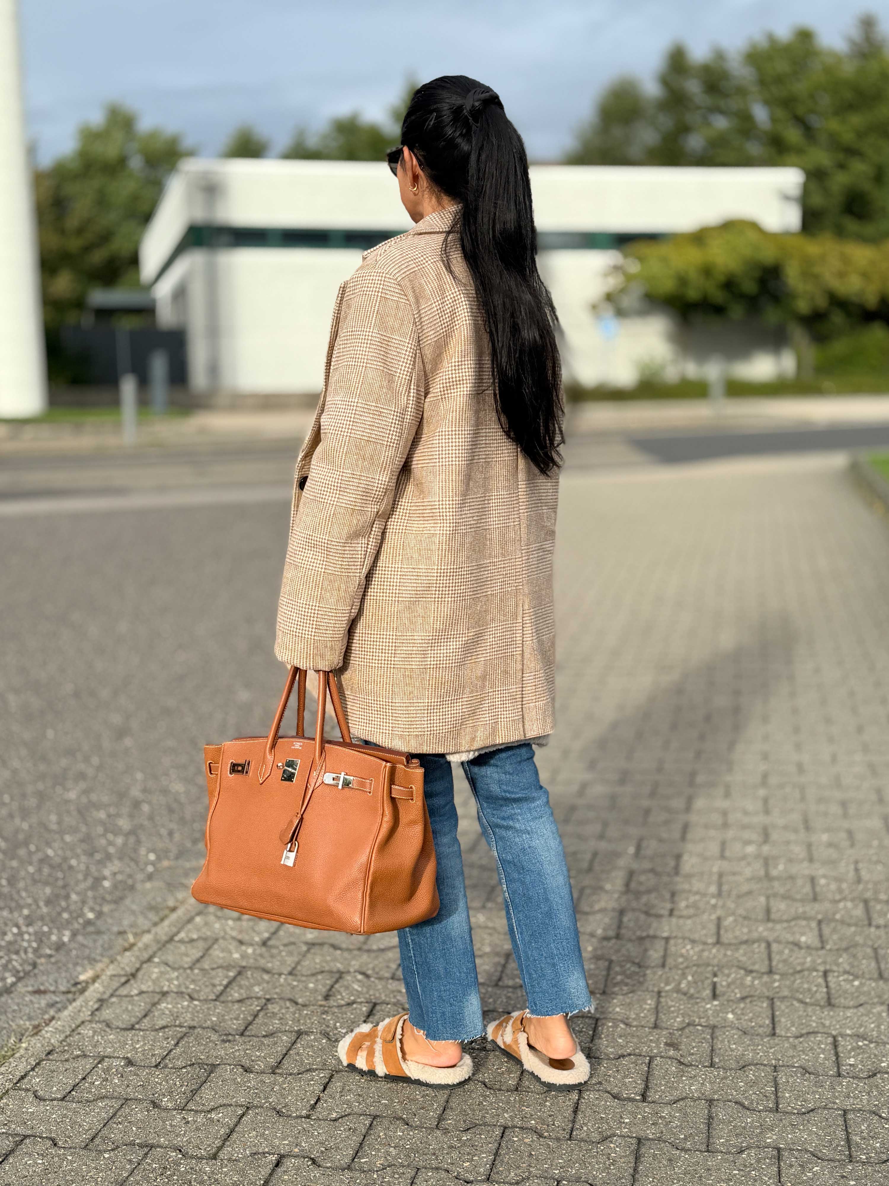 Oversize Blazer Jacke - KARO - Camel