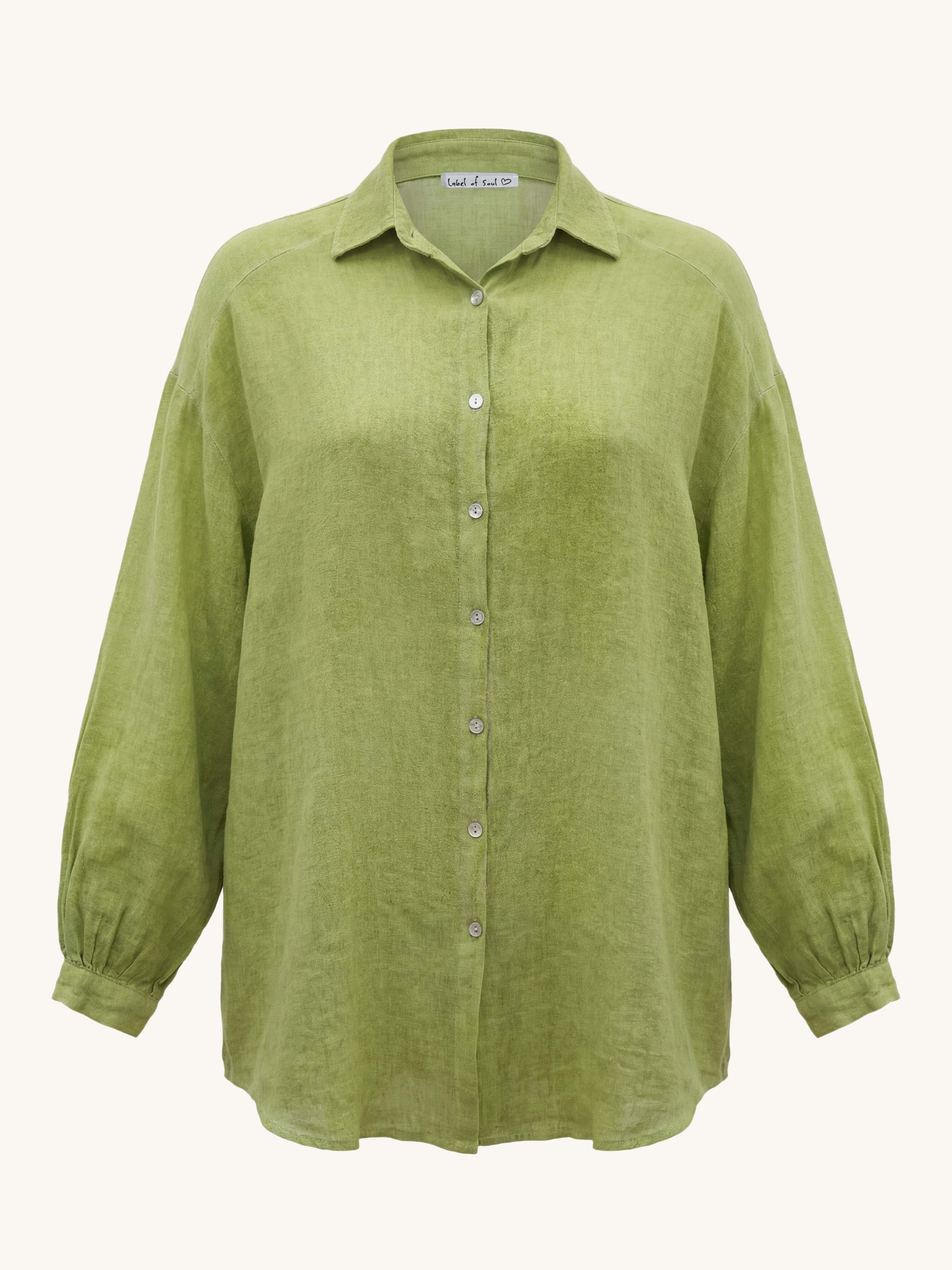 Cotton Long Oversize Bluse - Must Have - Verde
