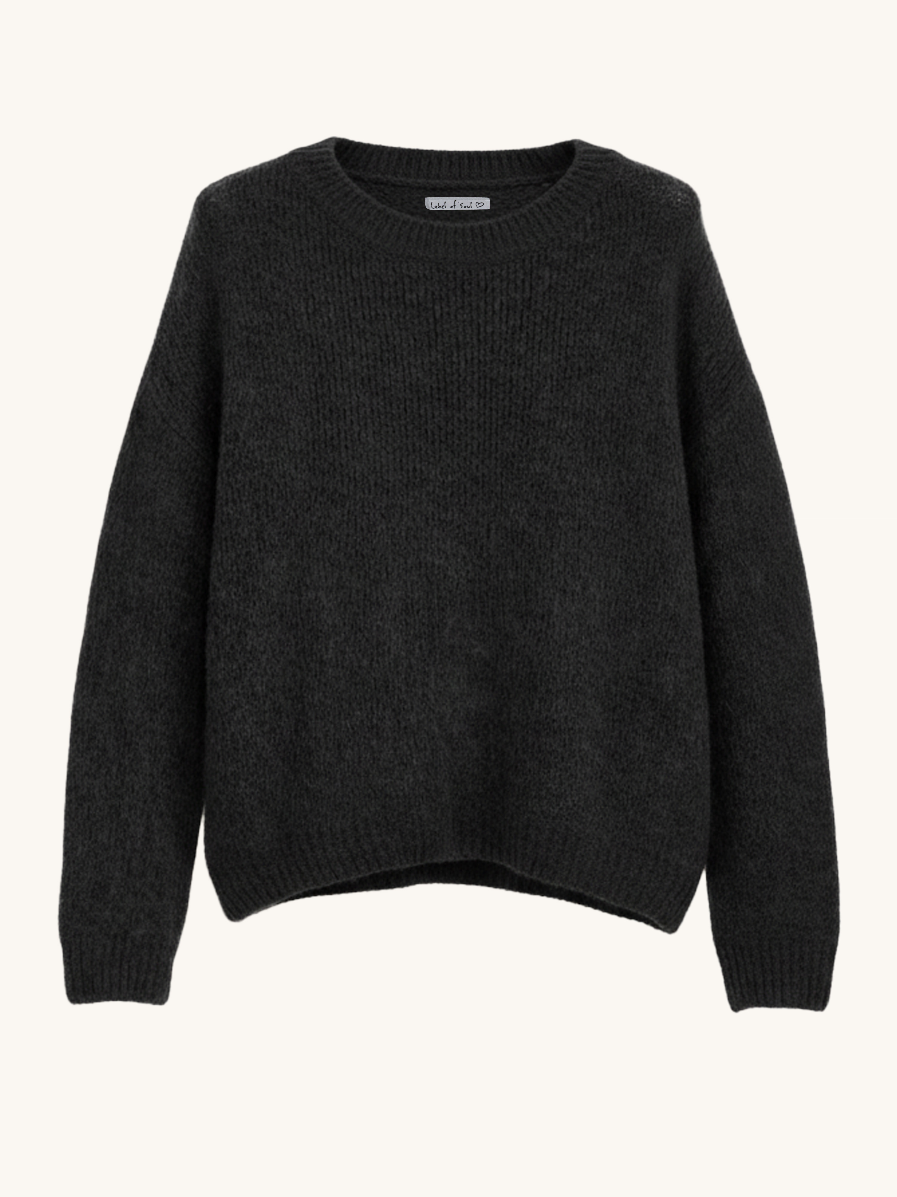 Pullover mit Baby-Alpakawollanteil - Schwarz Pullover mit Baby-Alpakawollanteil - Schwarz