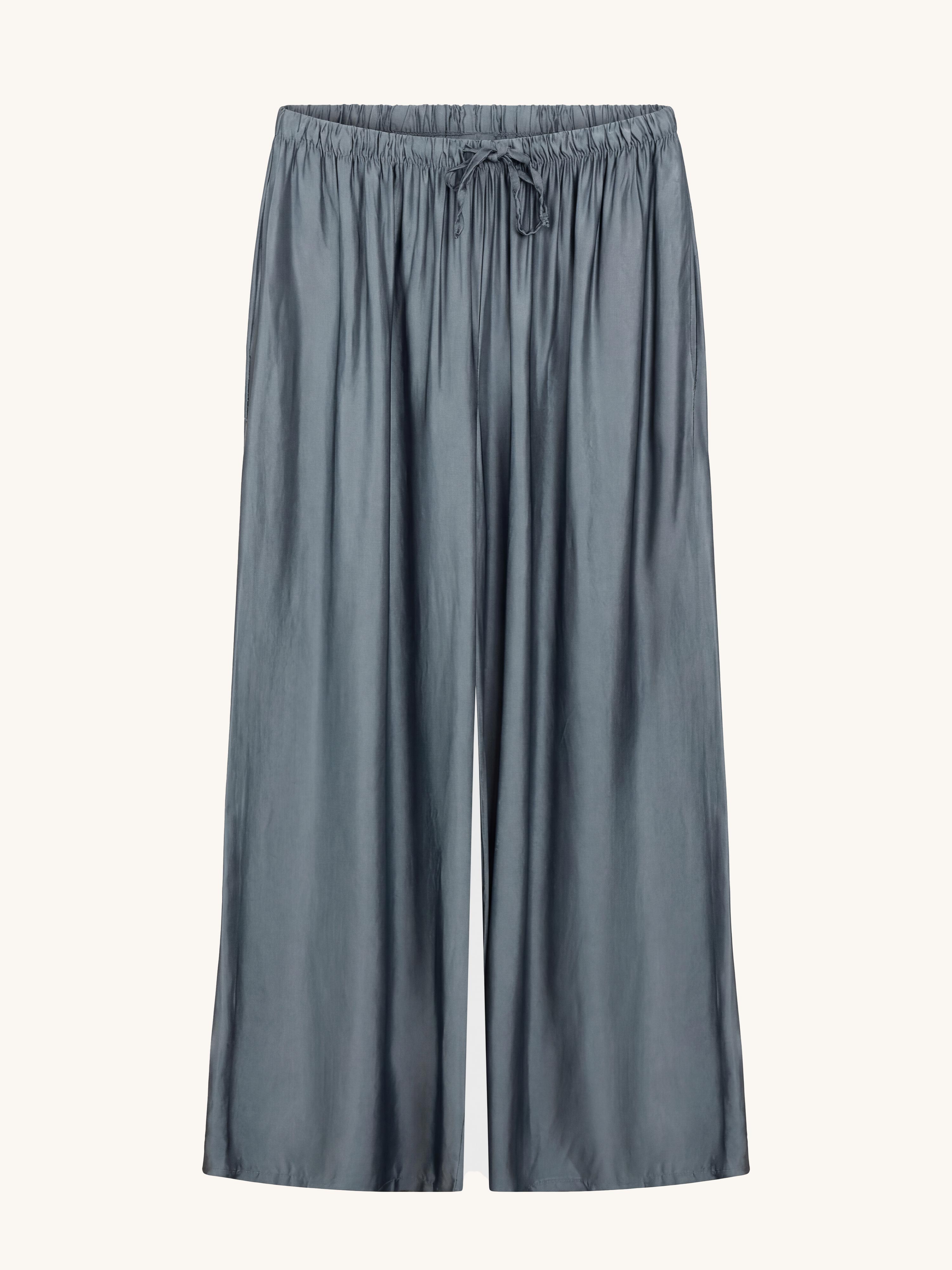 Viskose Palazzo Hose mit Seidenanteil - Anthrazit