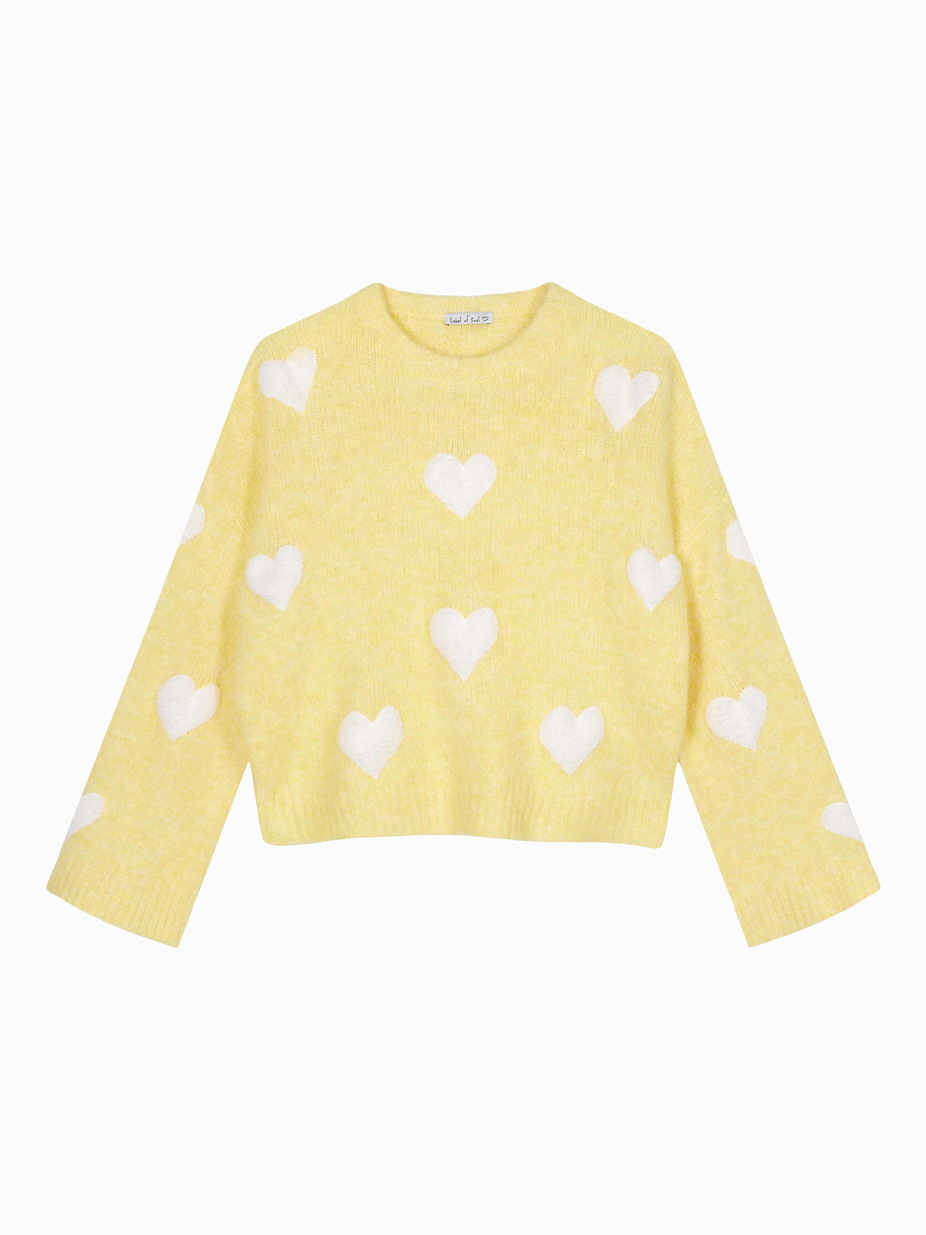 Strickpullover - AMORE - Gelb/Creme Strickpullover - AMORE - Gelb/Creme