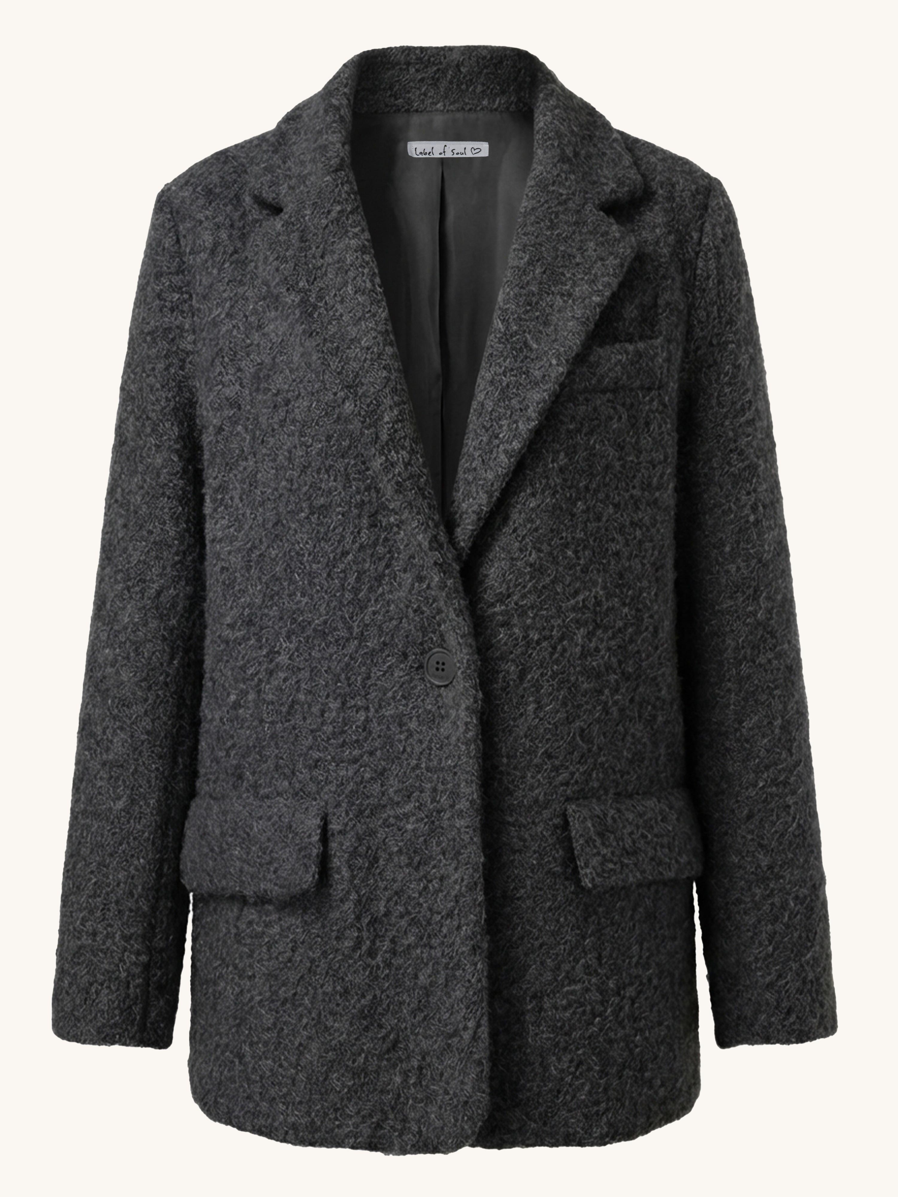Oversize Bouclé Blazer HENRY - Schwarz
