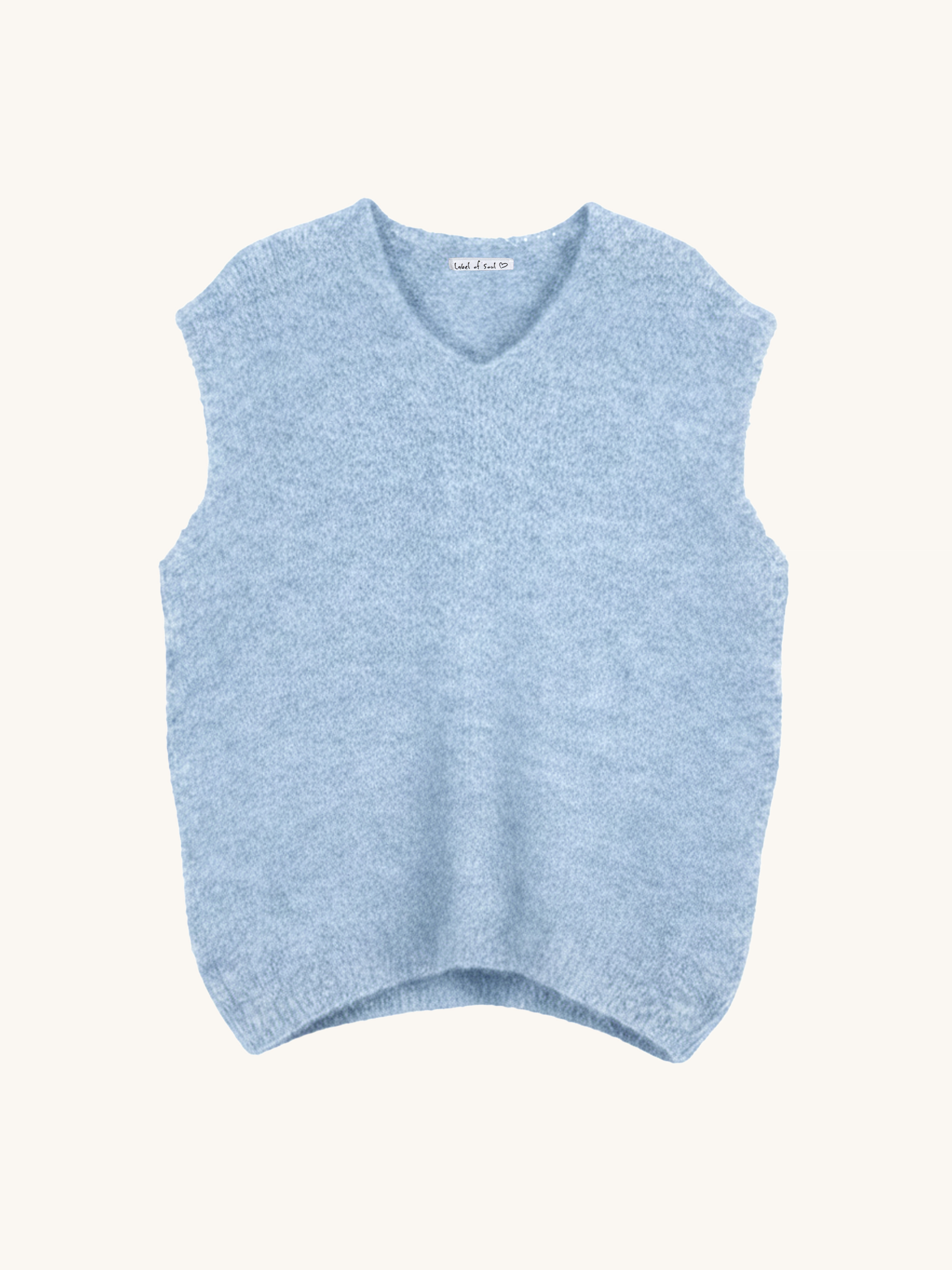 Oversize Pullunder mit Alpakawollanteil - Blau