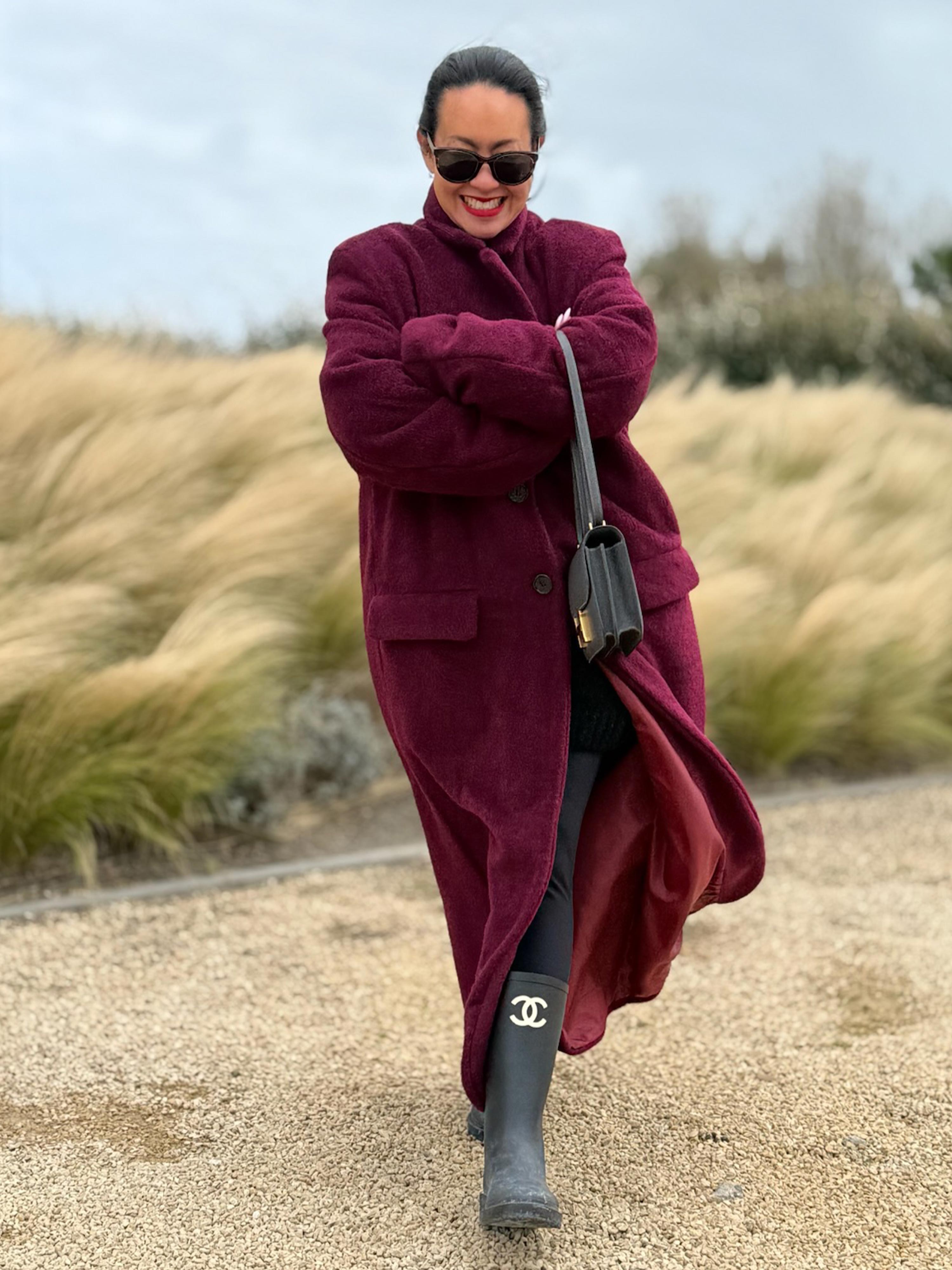 Oversize Blazer Mantel - SIGNATURE - Burgundy