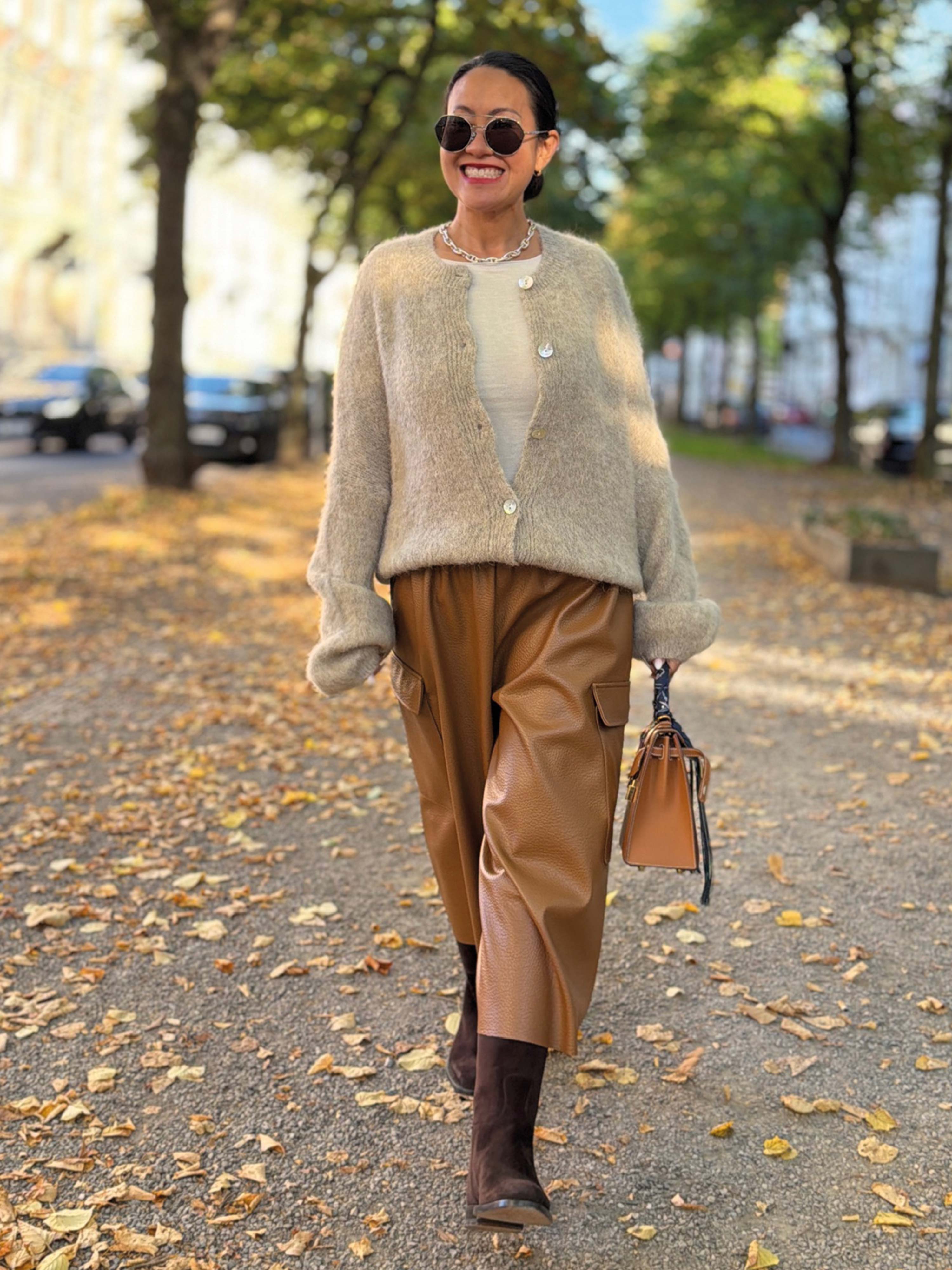Oversize Strickjacke - FLUFFY - Oatmeal