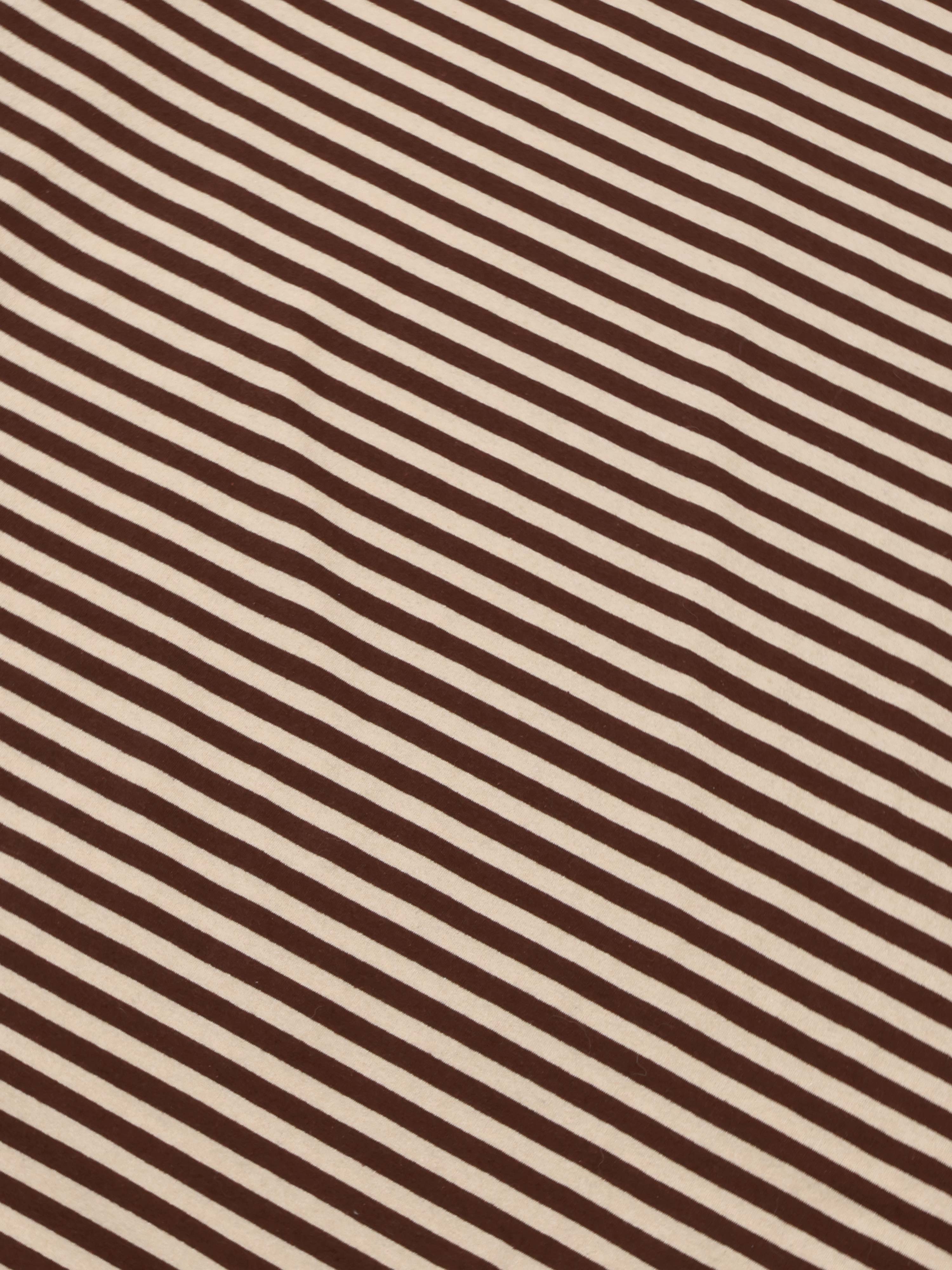 Kurzarm Kleid mit Seitentaschen - CURVY - Stripes Schoko