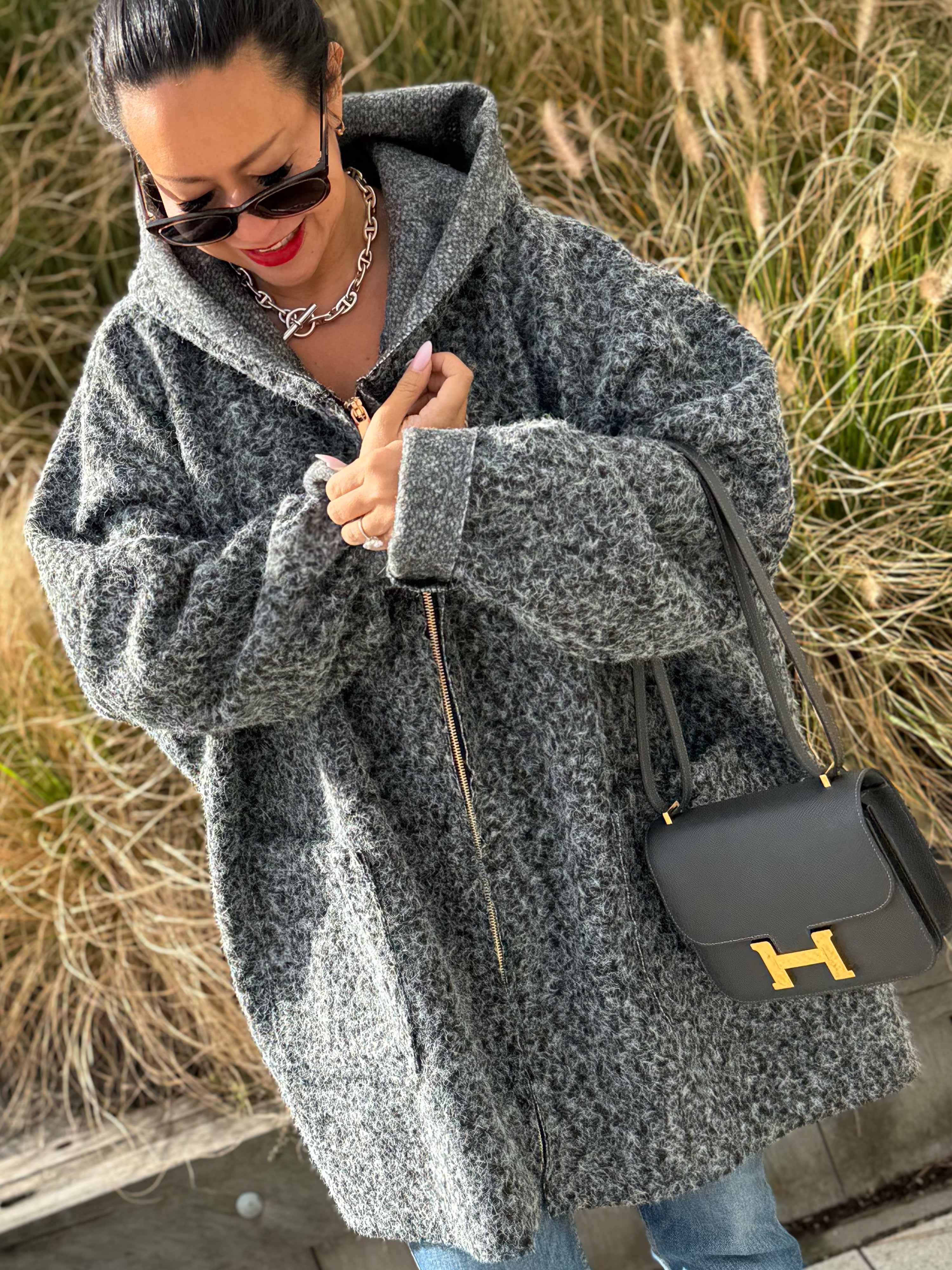 Oversize Zipper Jacke - HENRY - Anthrazit