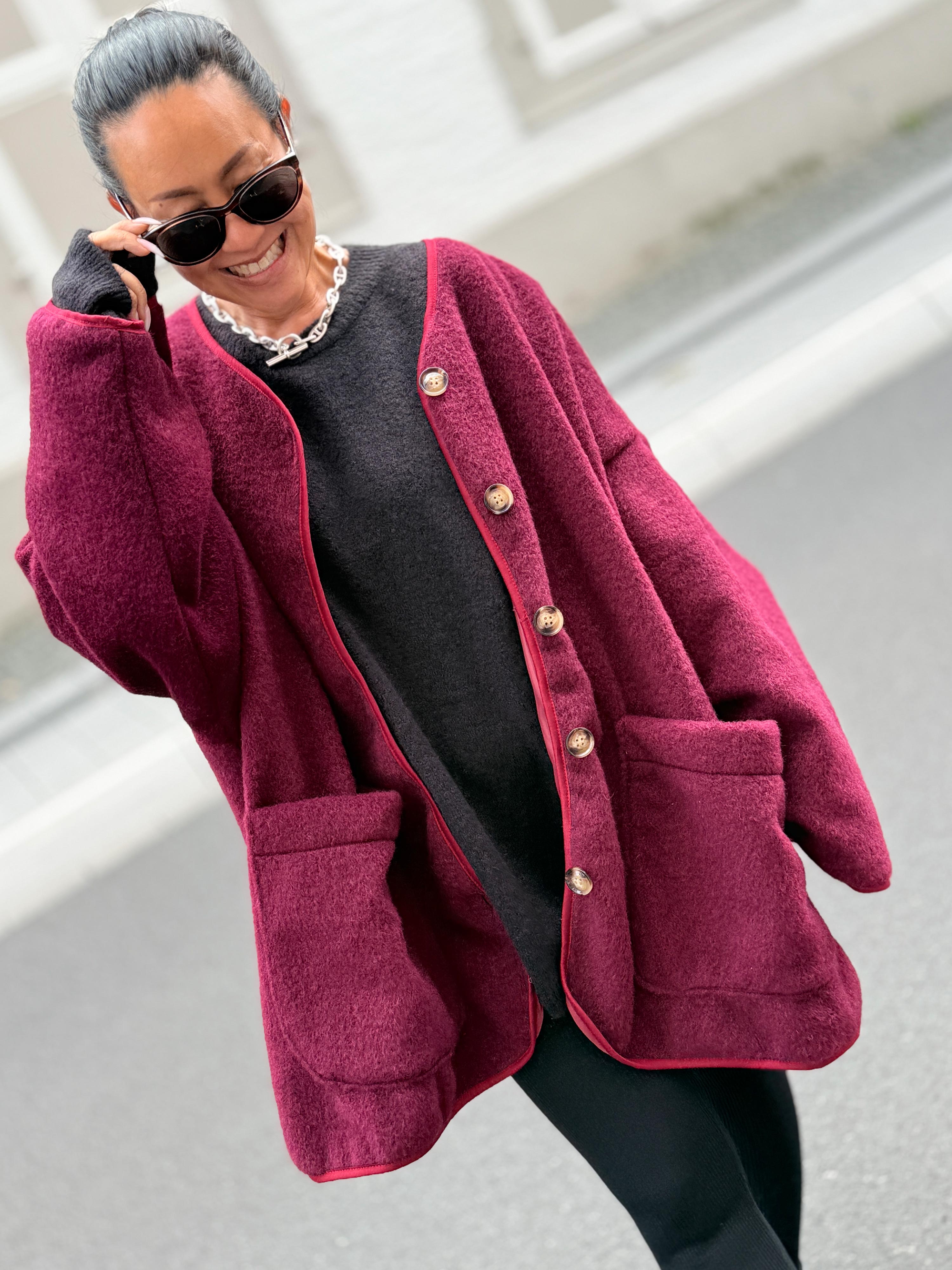 Oversize Jacke - SIGNATURE - Burgundy