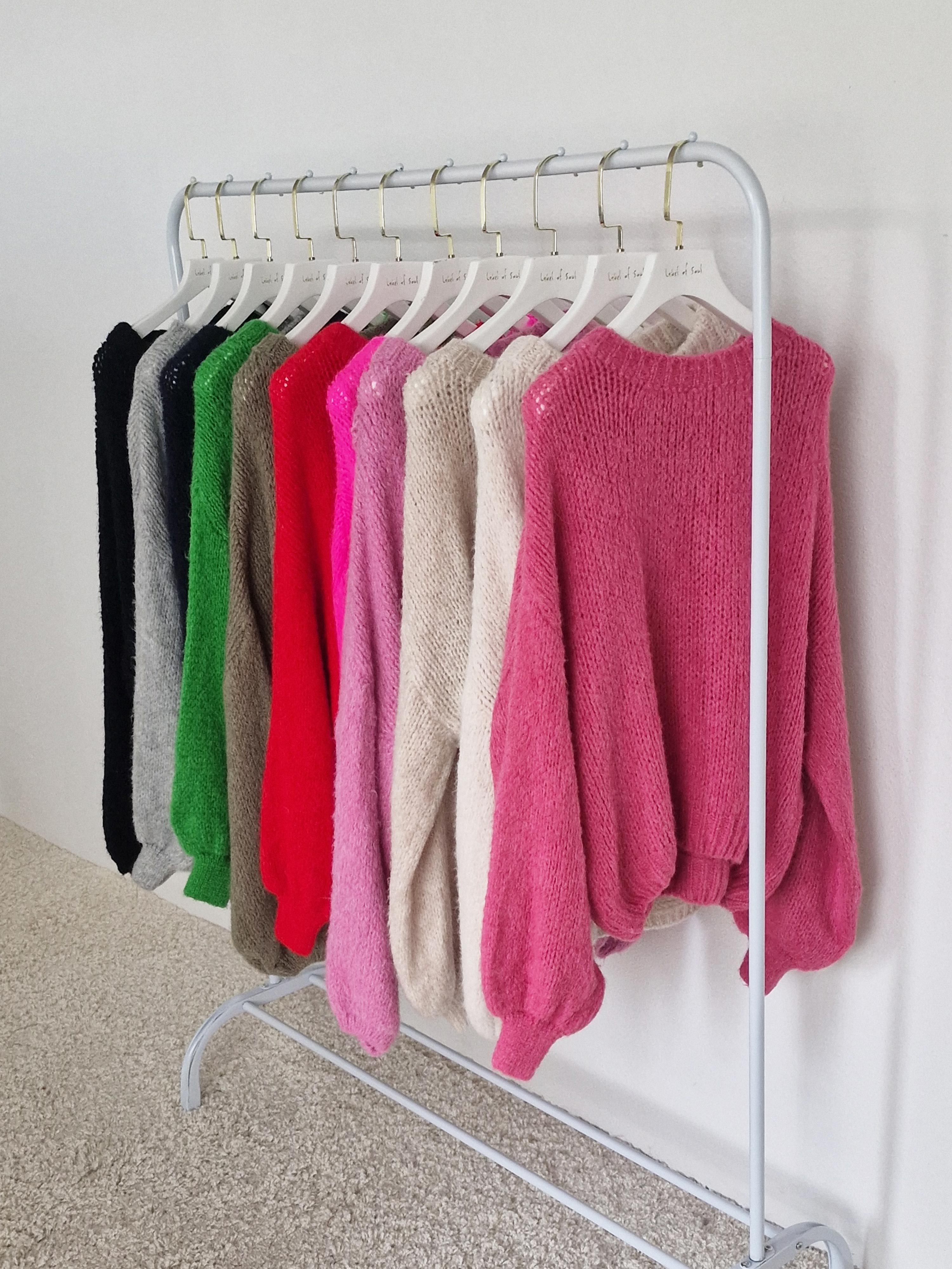Strickpullover mit Rundhalsausschnitt - FLAUSCHI - Raspberry