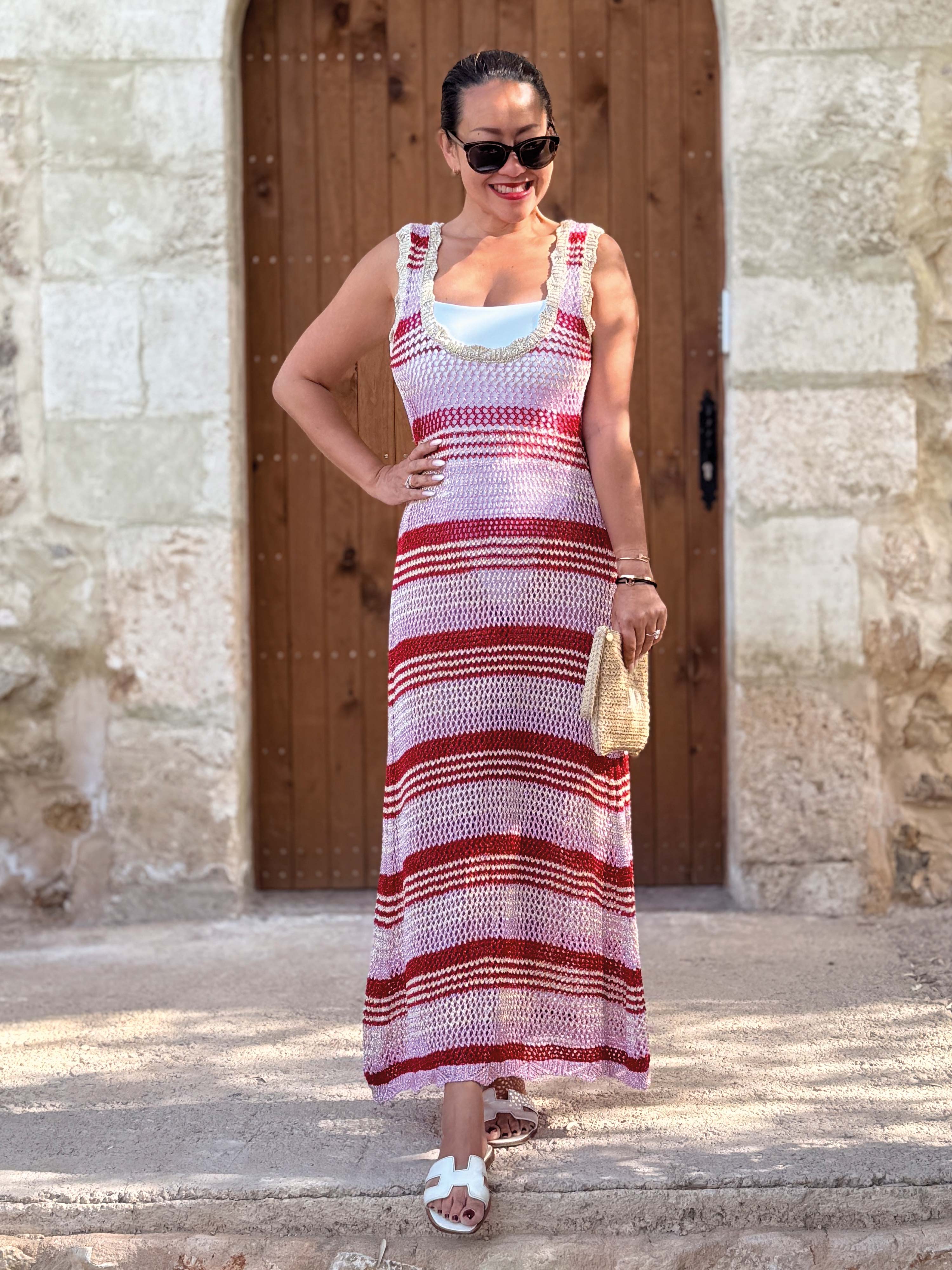 Häkel Beach Strickkleid - Rouge Häkel Beach Strickkleid - Rouge