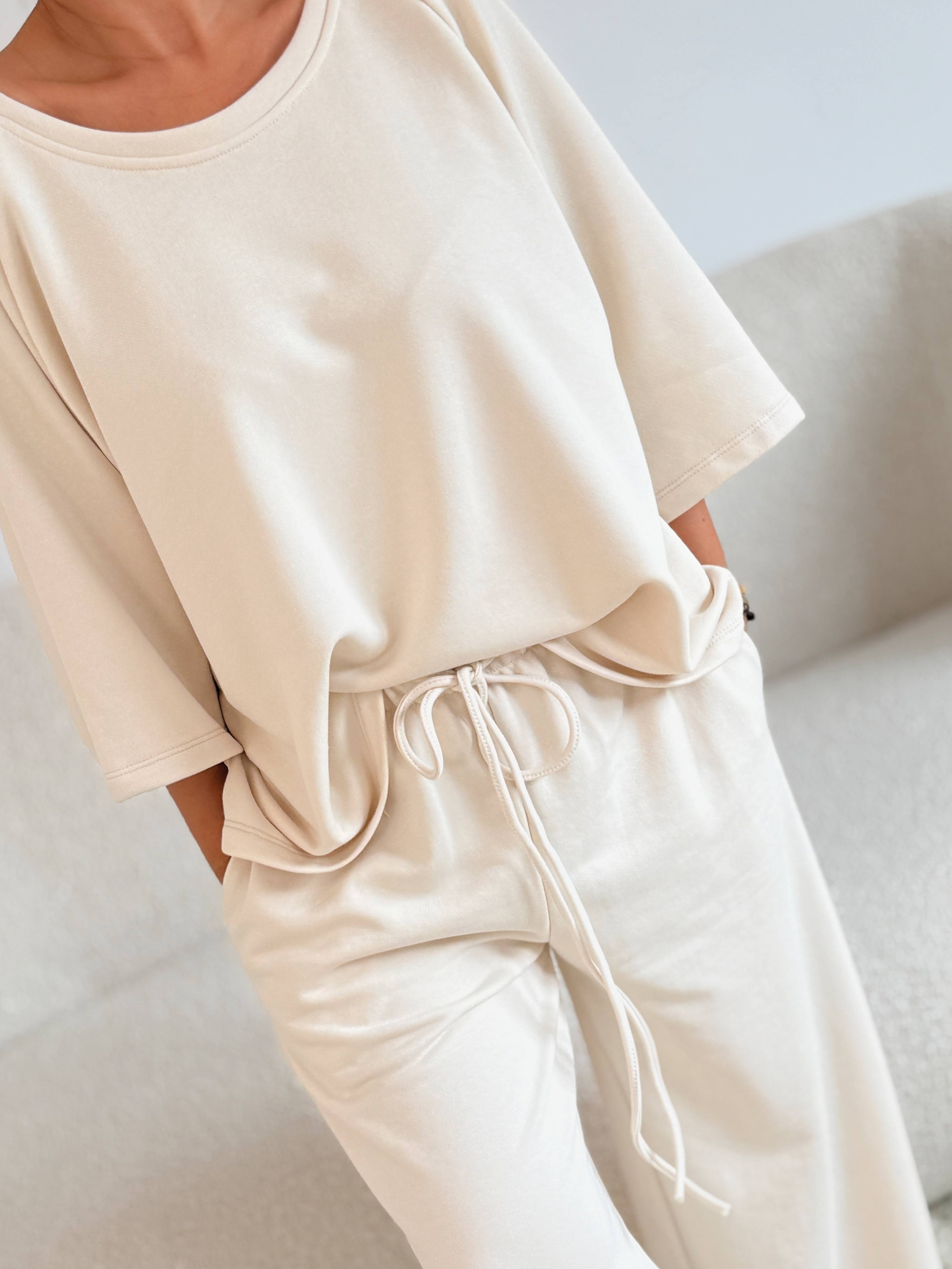 Basic Oversize Palazzo Hose - REGULAR - Vanille Basic Oversize Palazzo Hose - REGULAR - Vanille