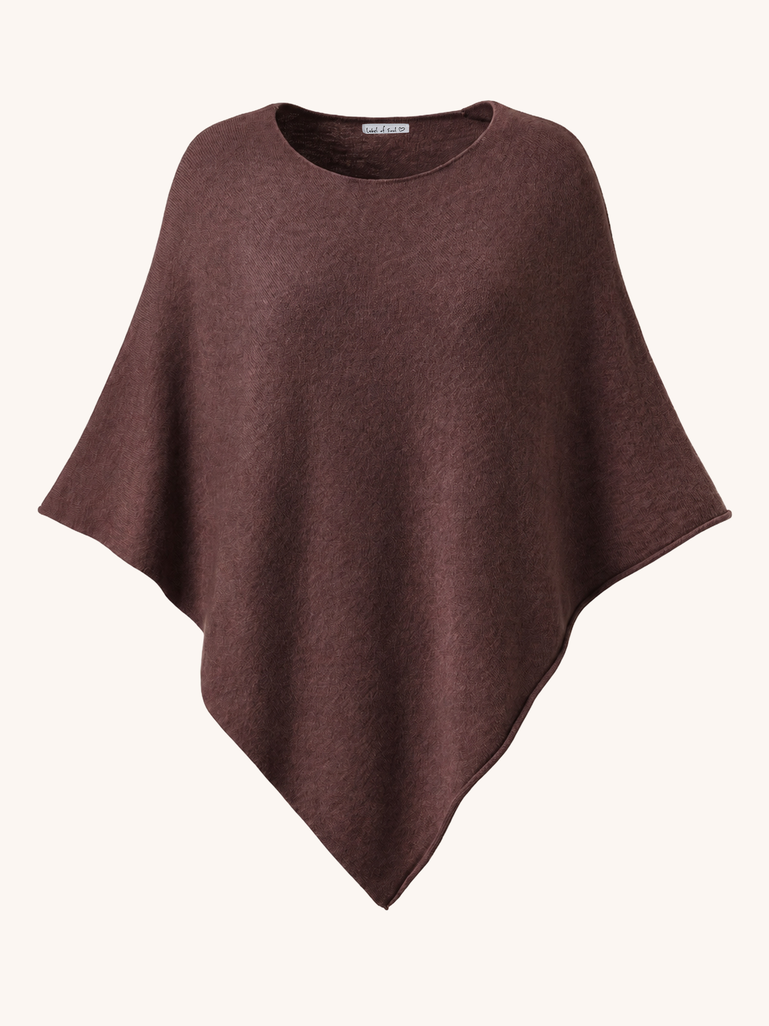 Oversize Viskose Strick Poncho Cape - Schoko