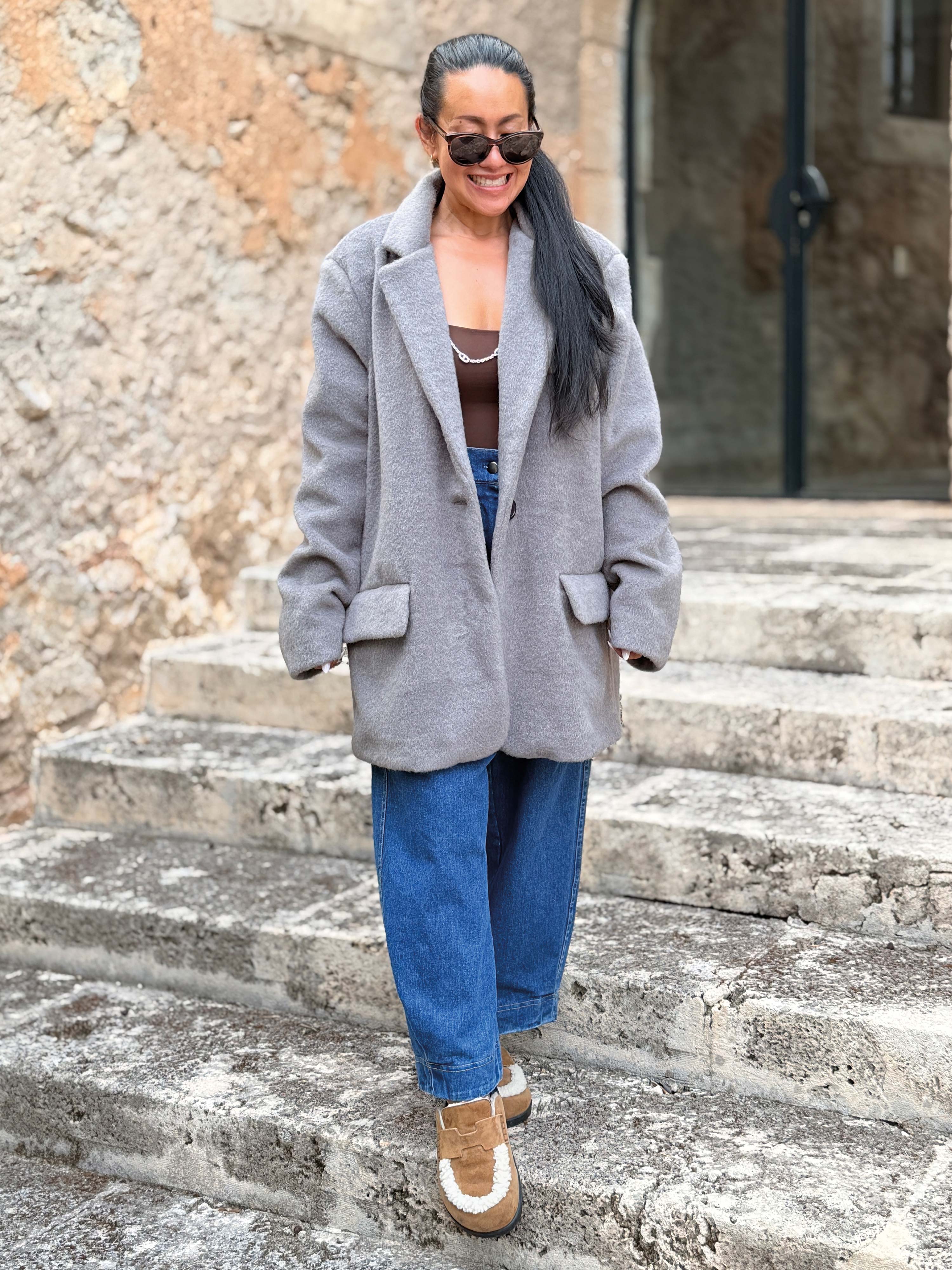 Oversize Blazer Jacke - SIGNATURE - Grau