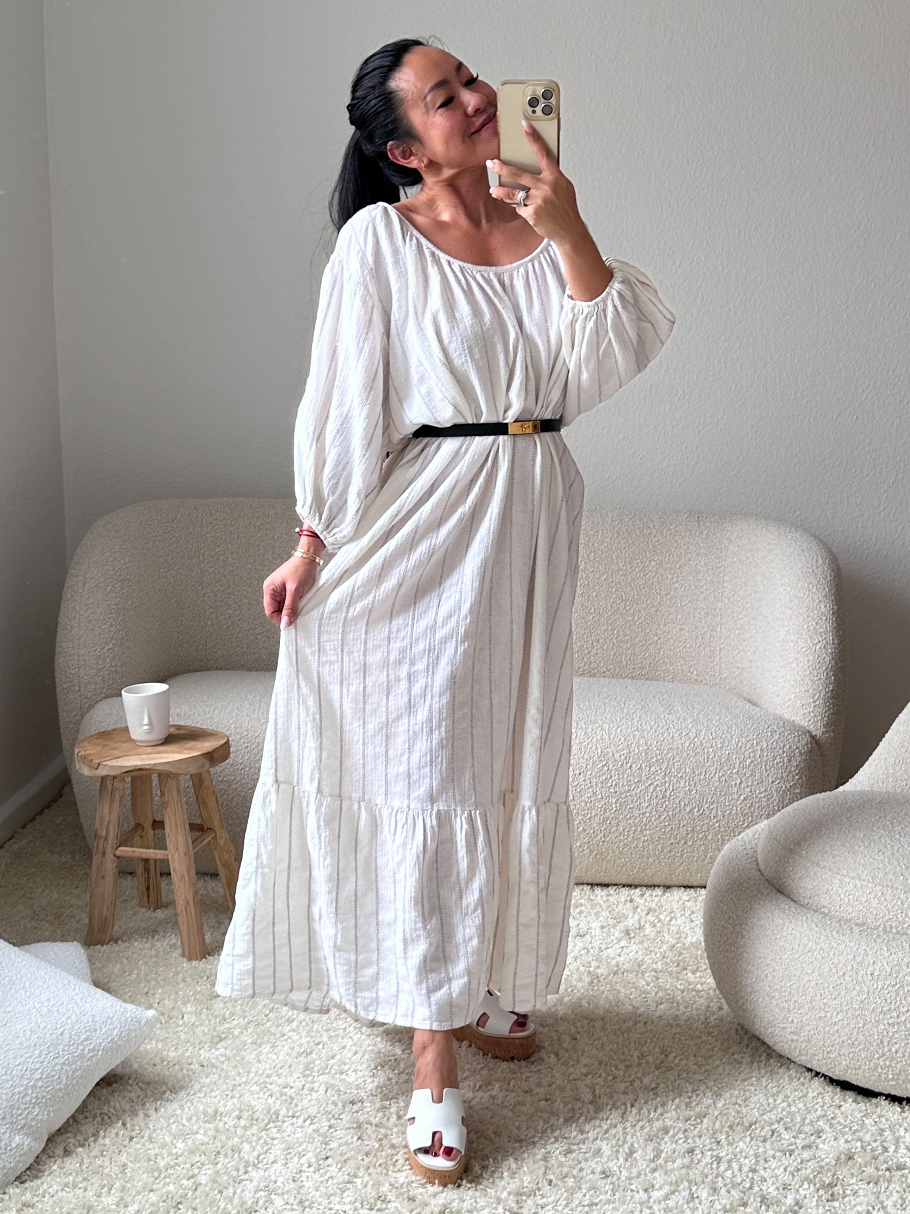 Maxikleid mit Glitzerstreifen - MADRID - Coconut