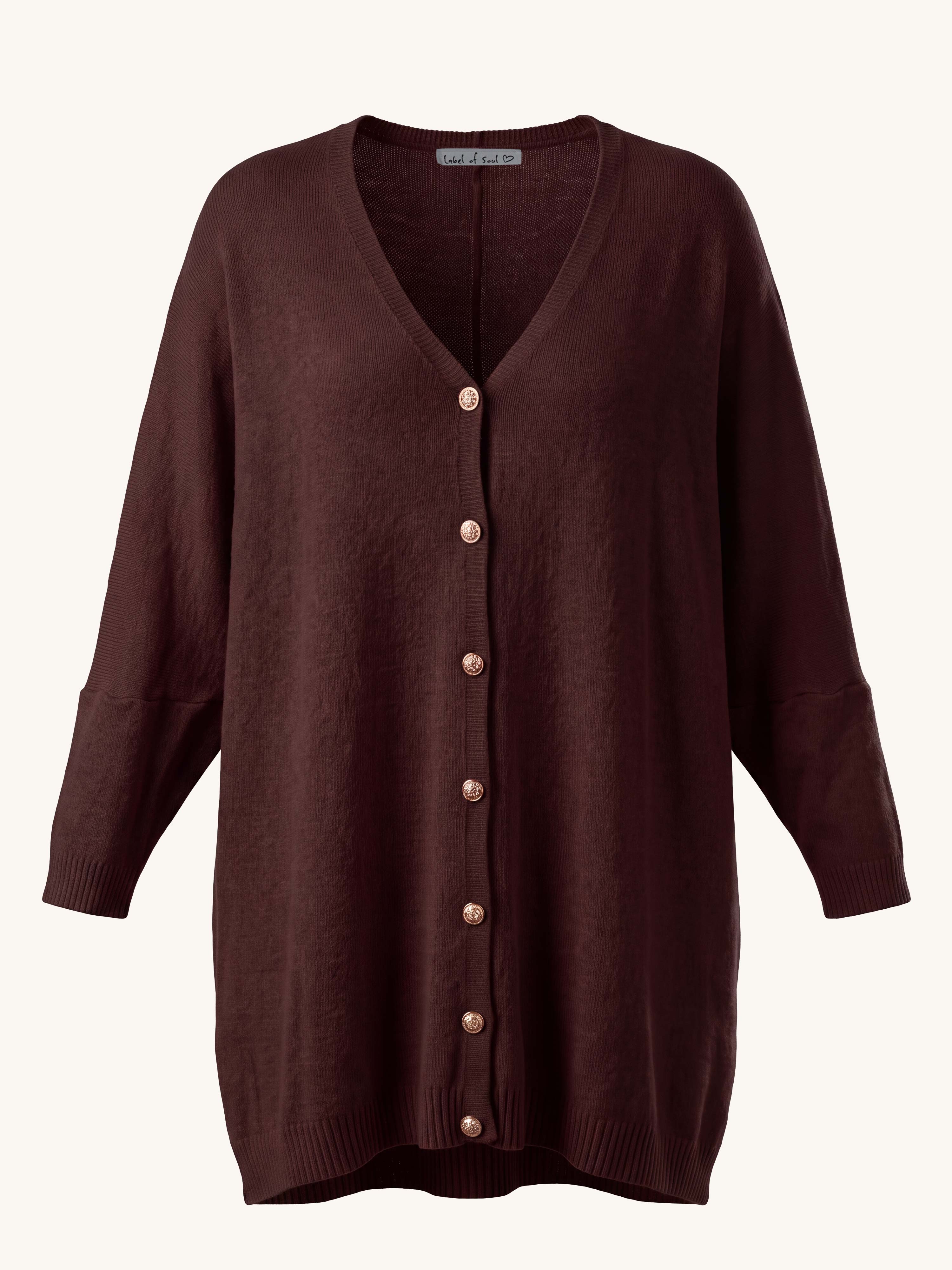 Oversize Viskose Cardigan CURVY - Schoko