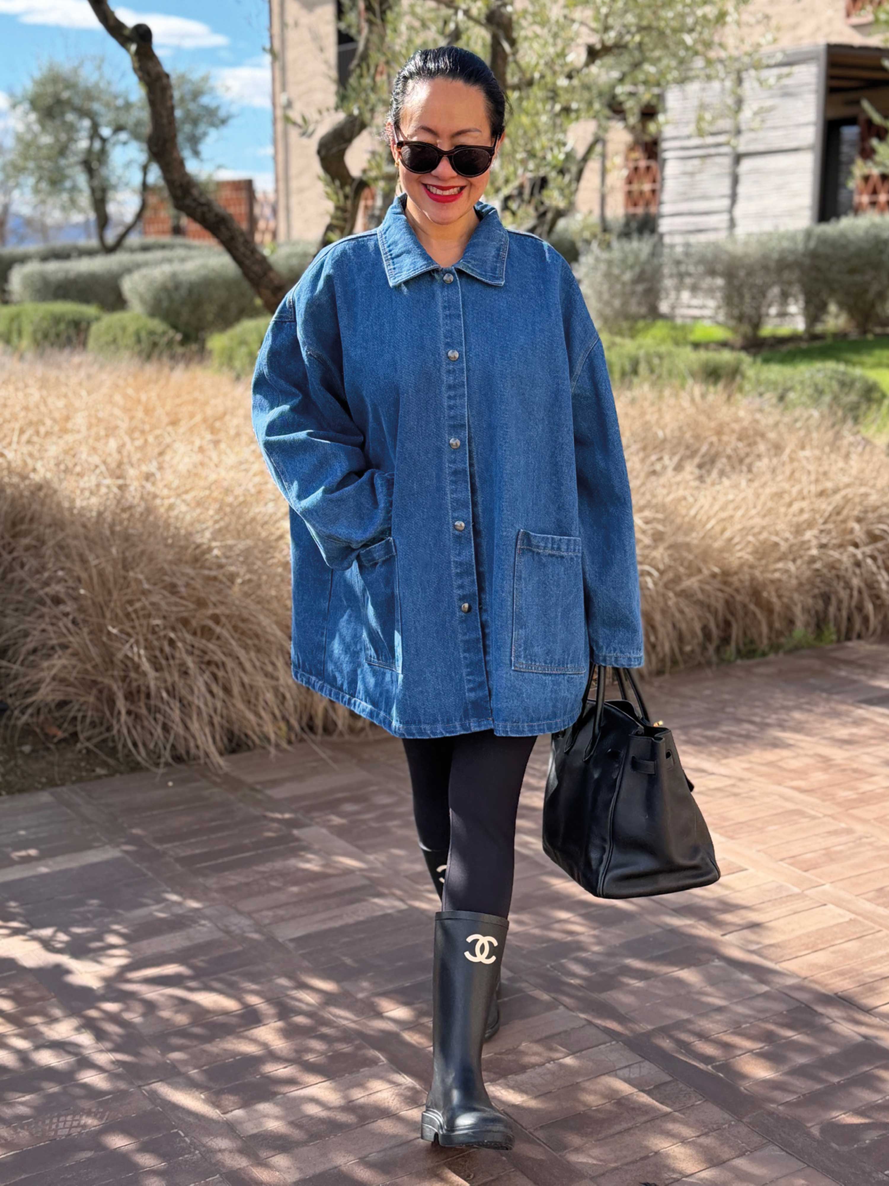 Denim Overshirt Jacke mit Taschen - Denim Blue