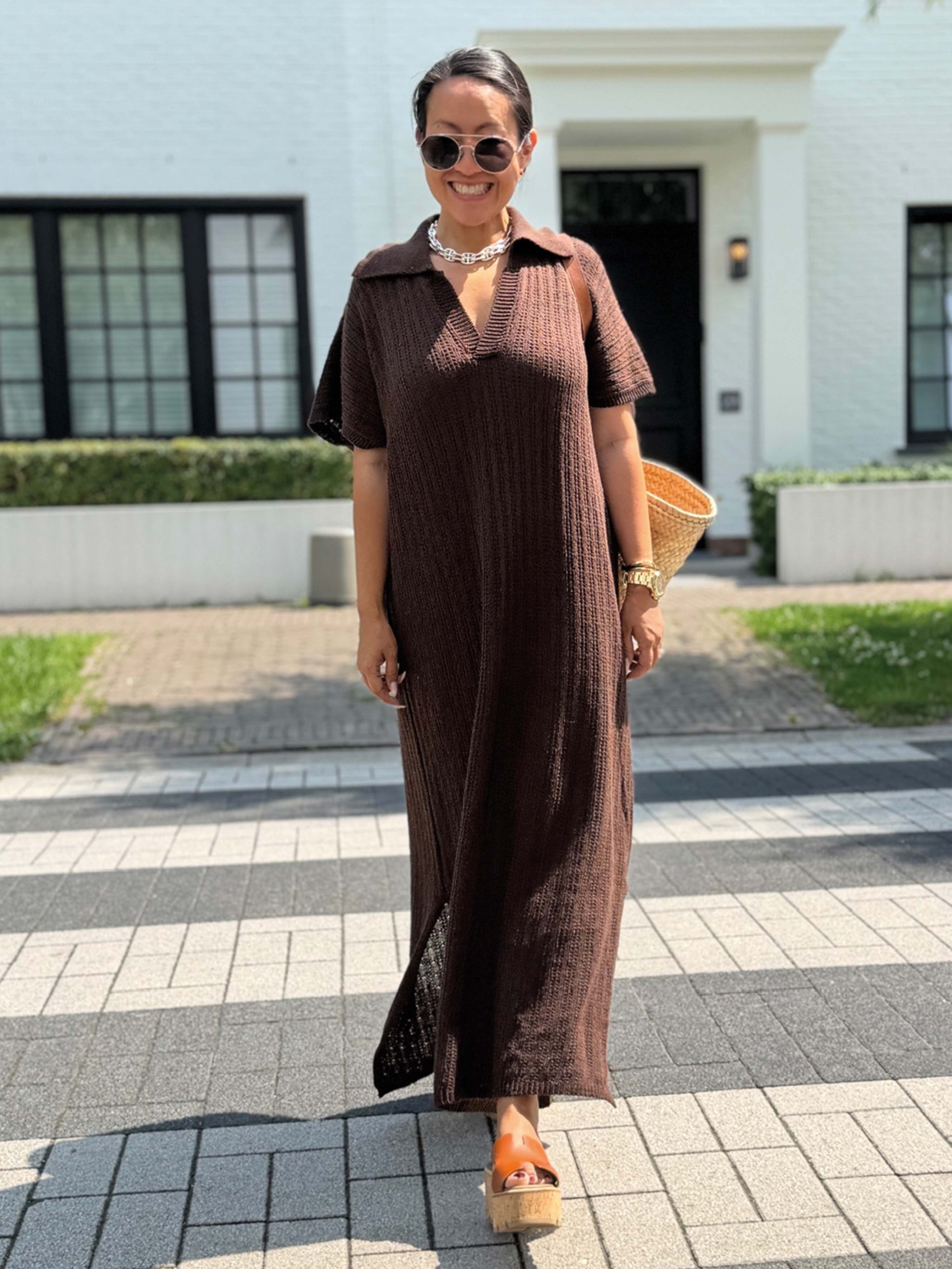 Häkelkleid Manacor - CURVY - Schoko