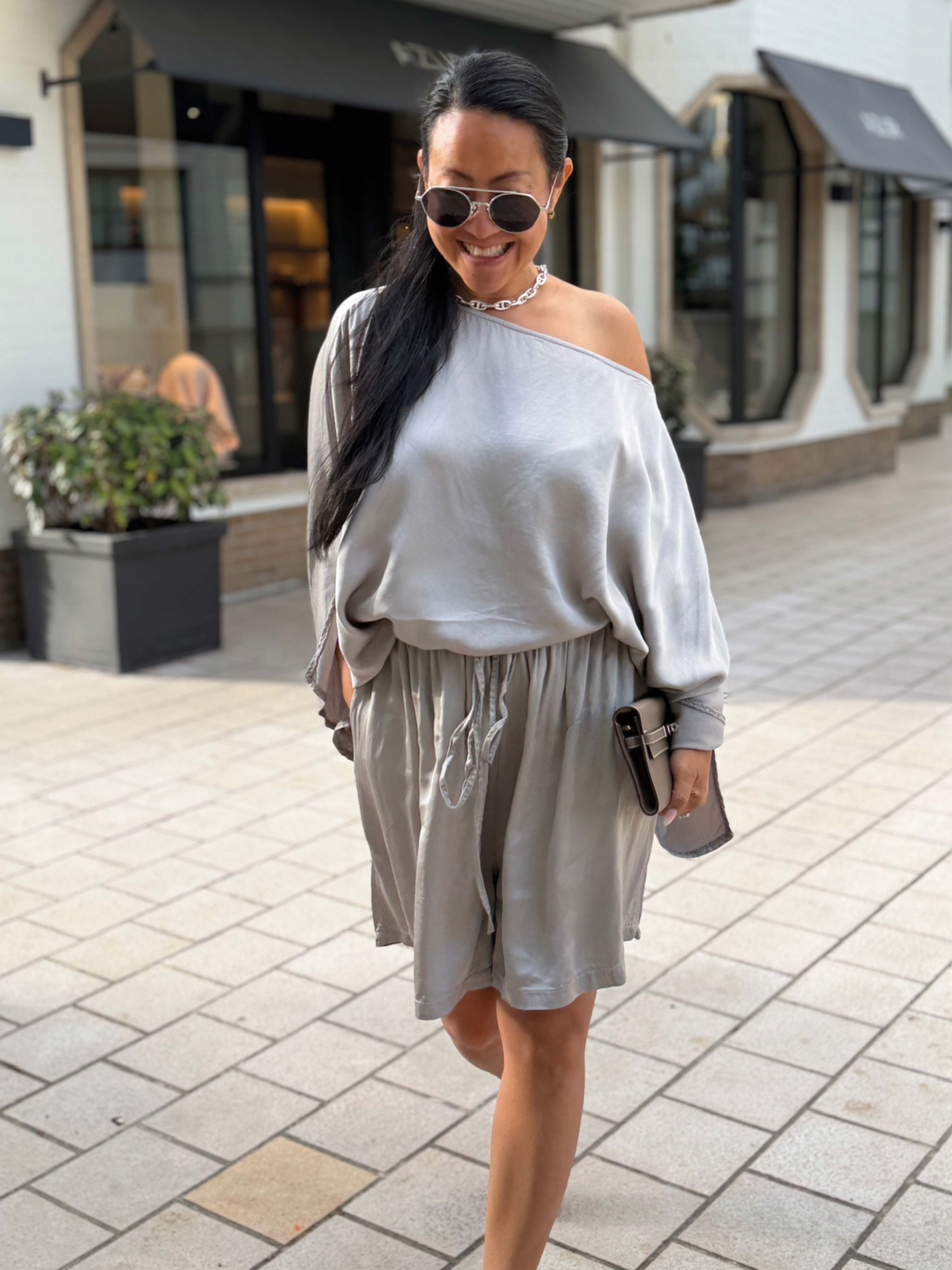 Oversize Viskose Poncho - ELEGANCE - Taupe
