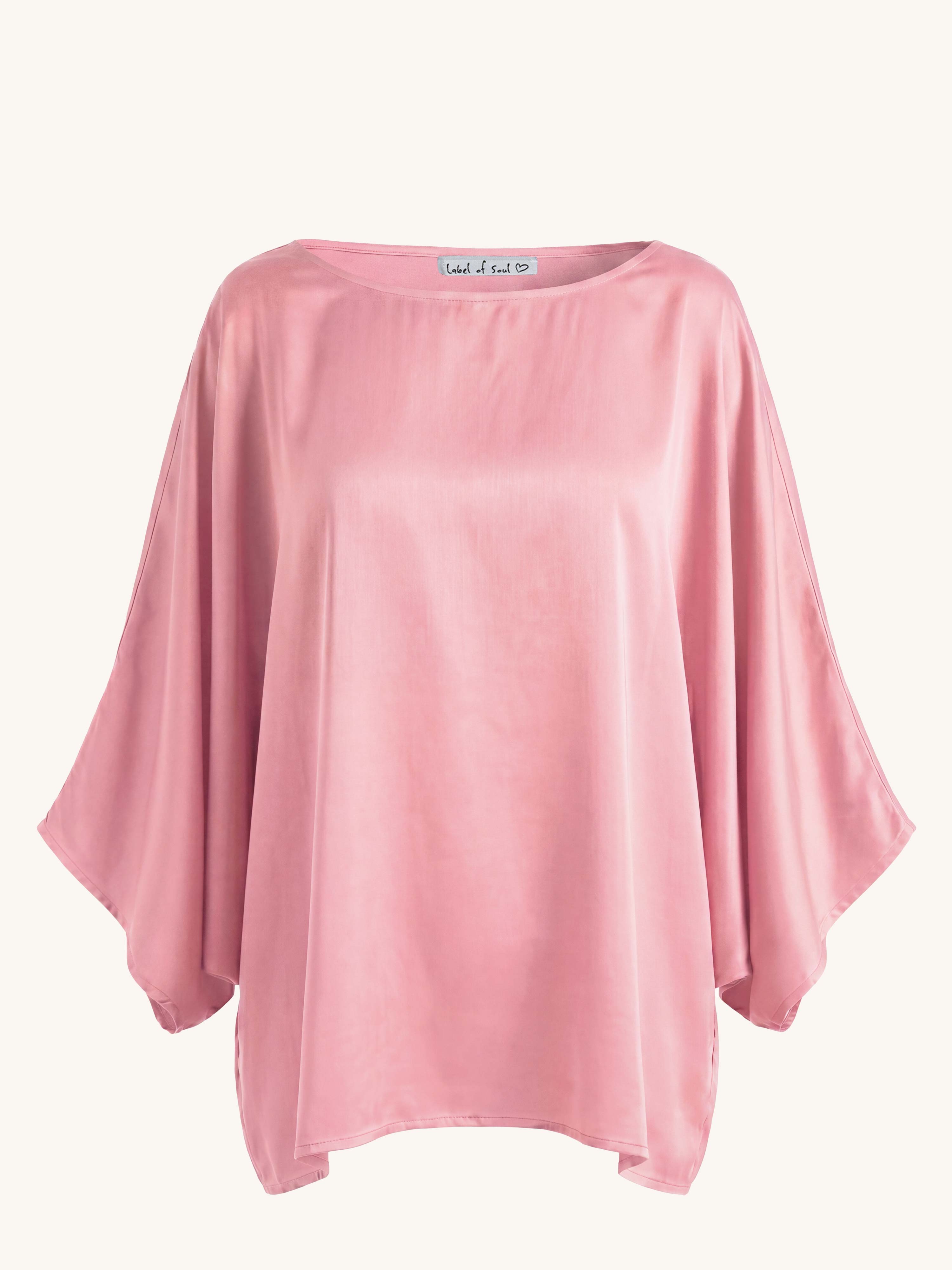 Oversize Viskose Poncho - ELEGANCE - Rosa
