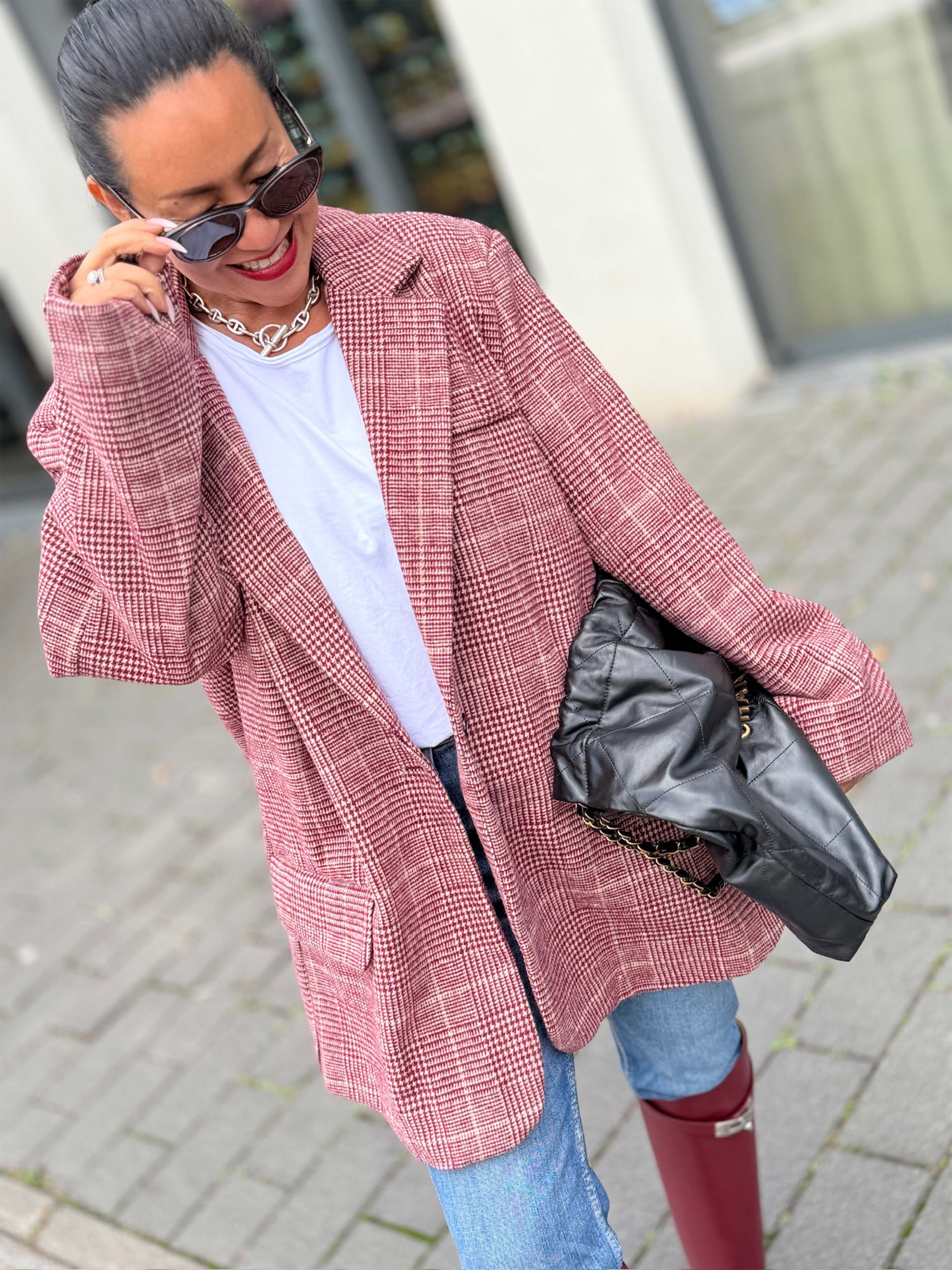 Oversize Blazer Jacke - KARO - Rouge Oversize Blazer Jacke - KARO - Rouge