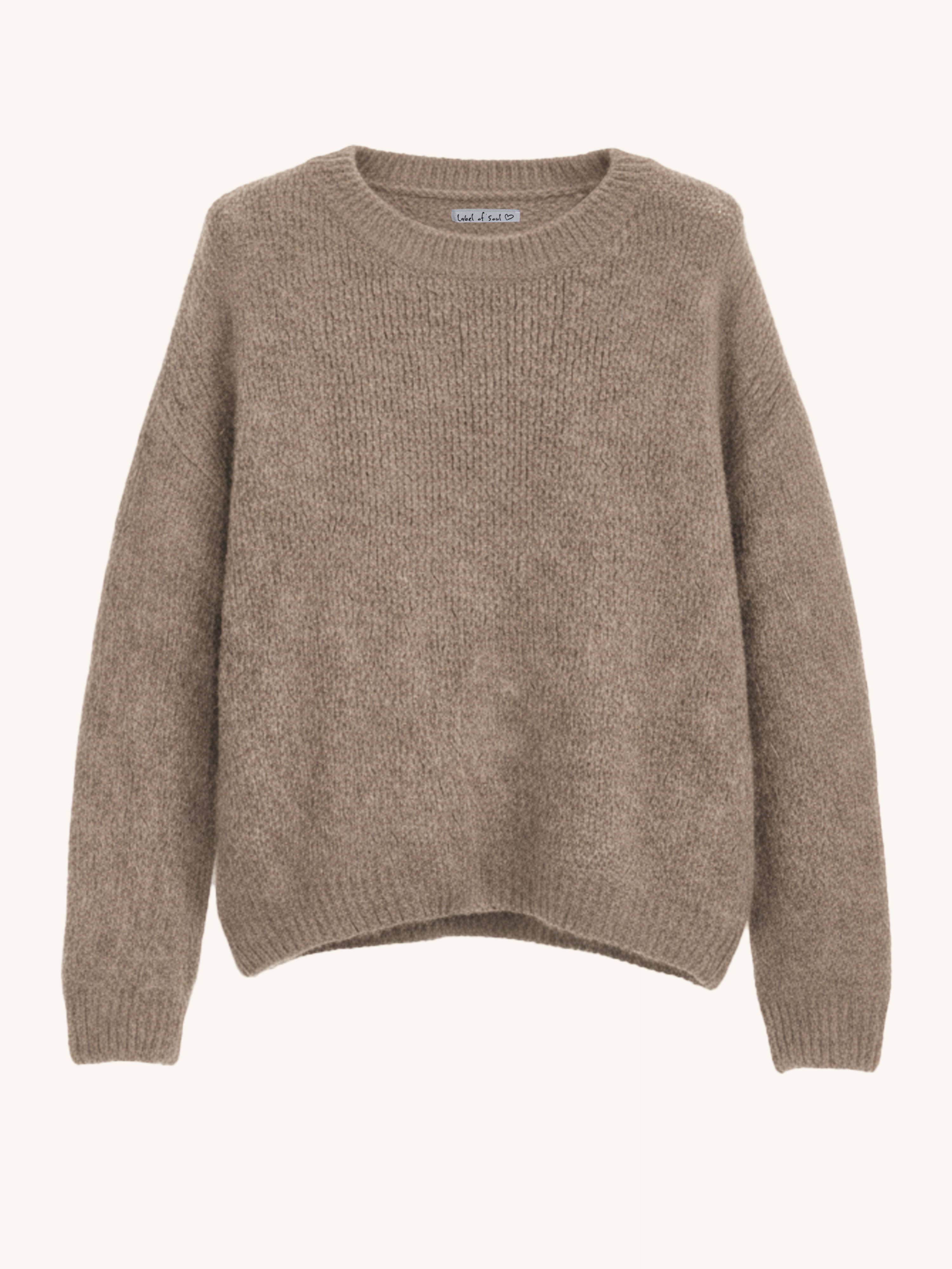 Pullover mit Baby-Alpakawollanteil - Taupe