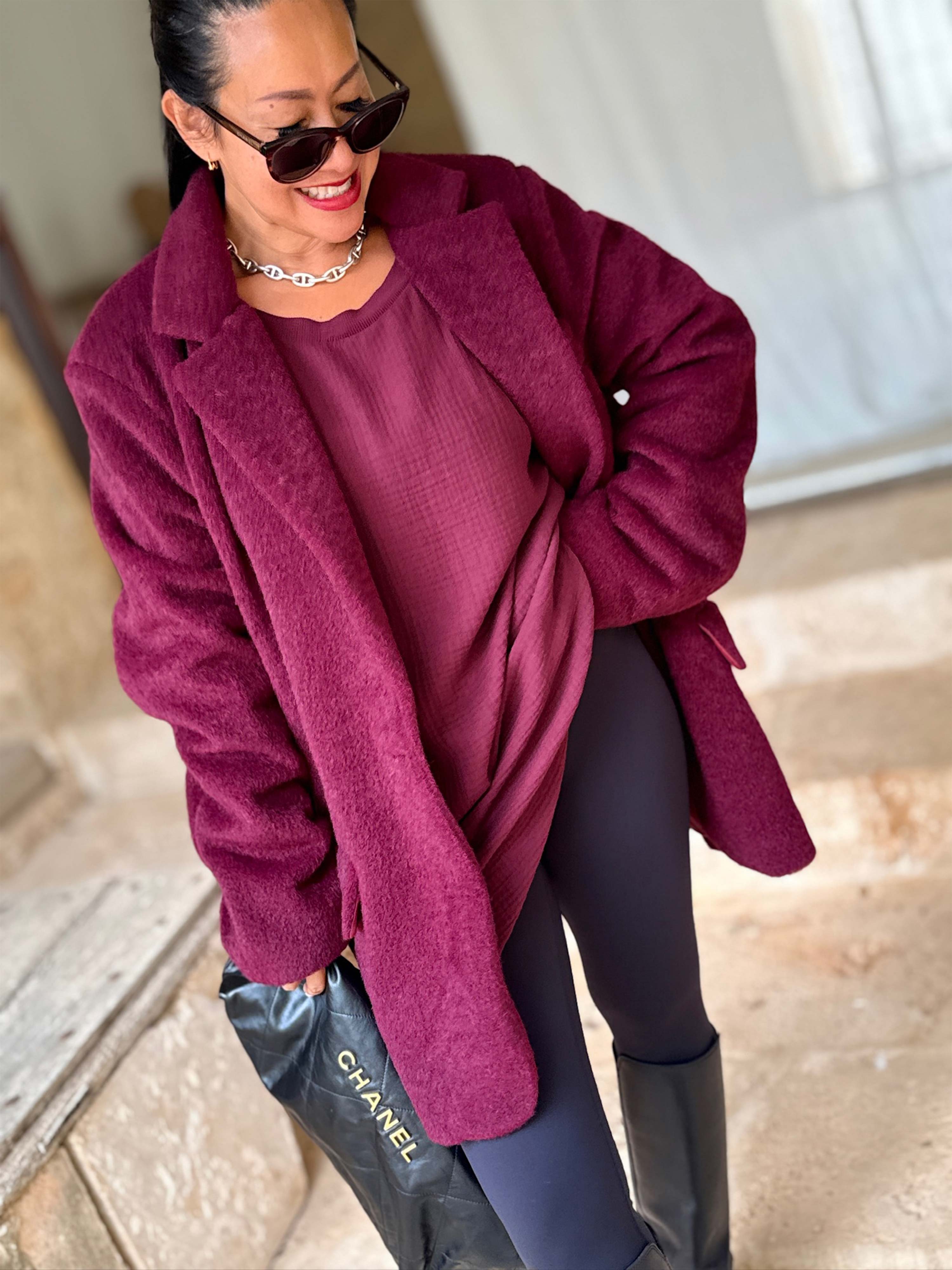 Oversize Blazer Jacke - SIGNATURE - Burgundy