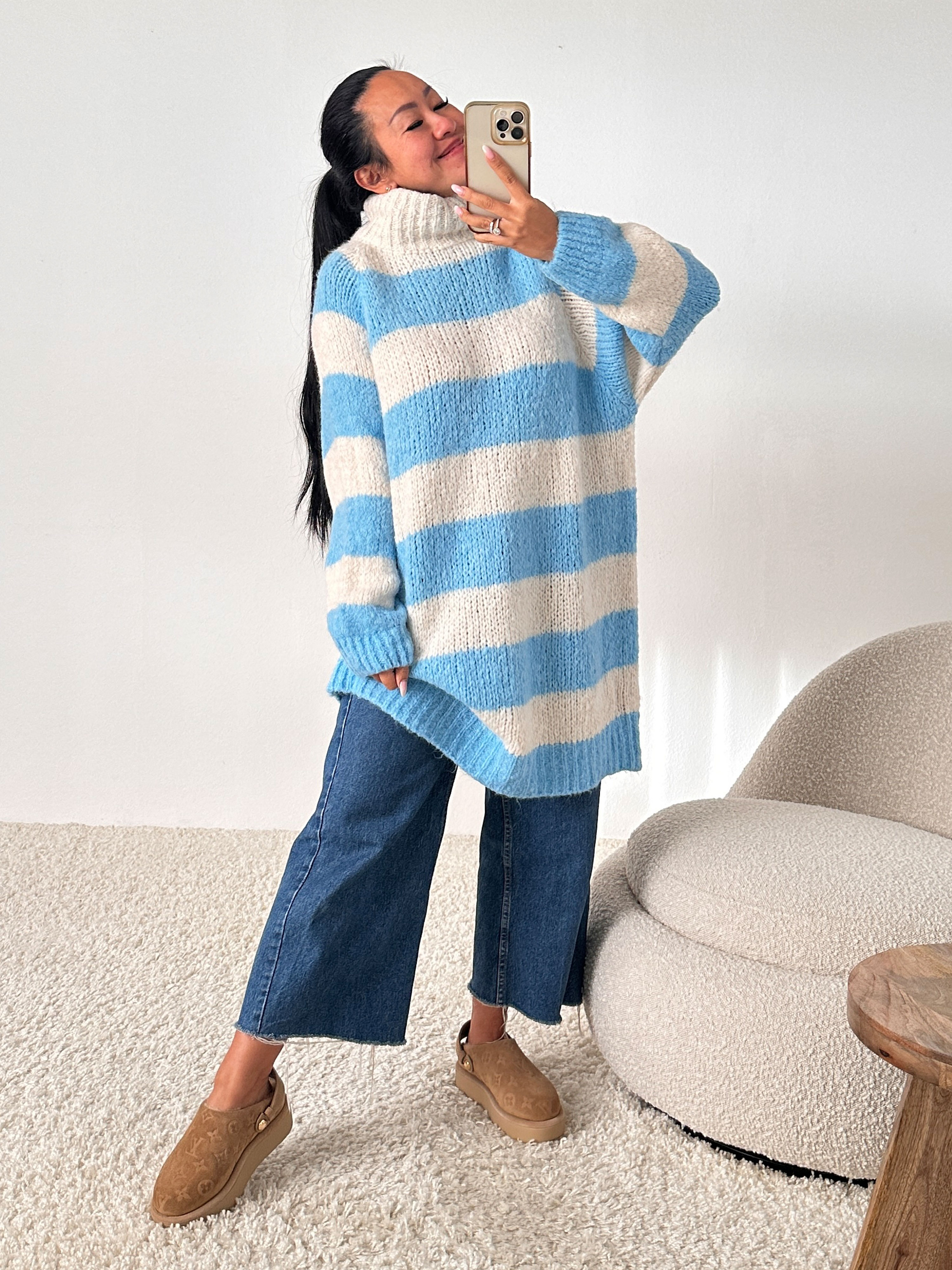 Blau/Creme