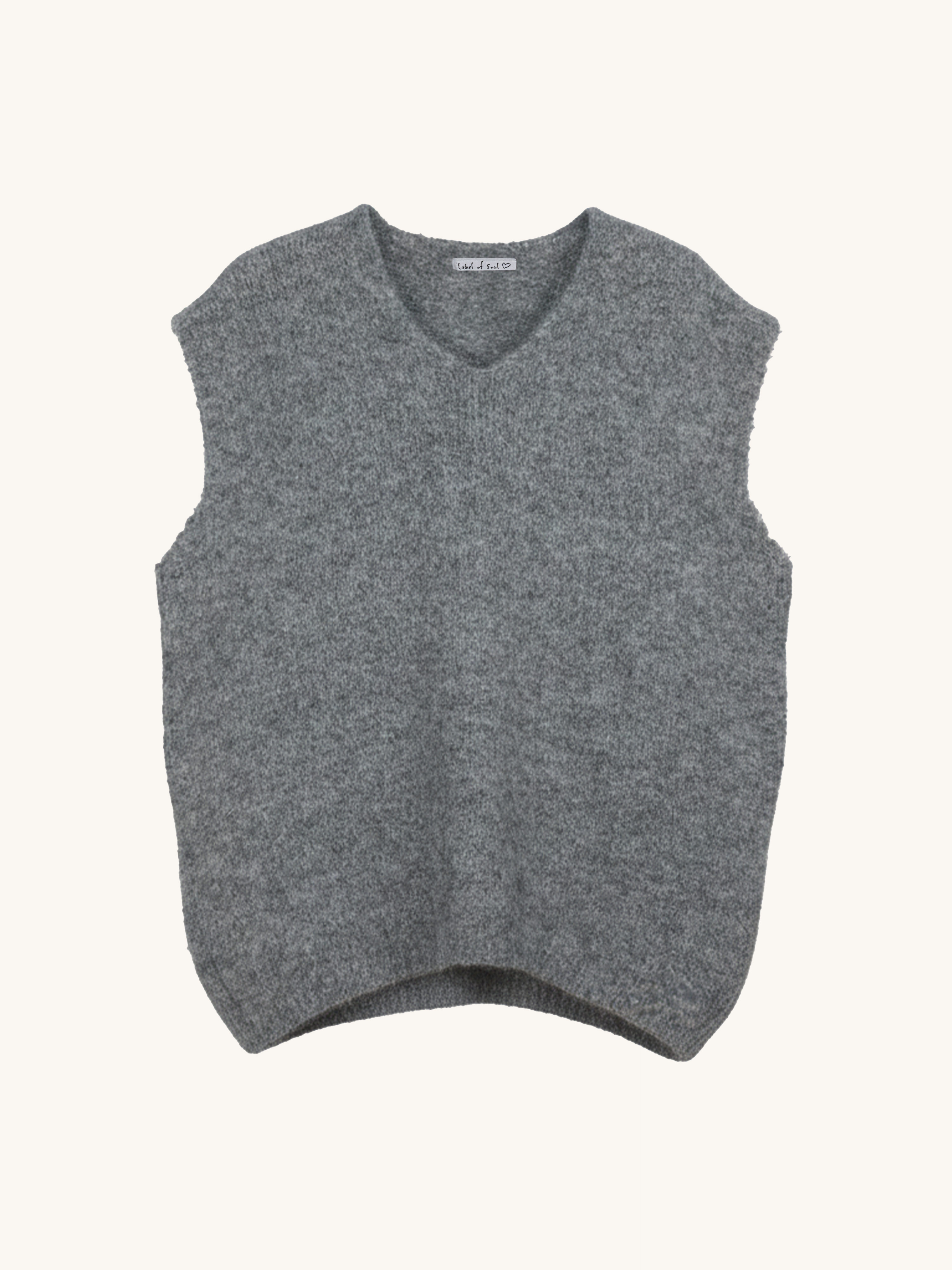 Oversize Pullunder mit Alpakawollanteil - Grau