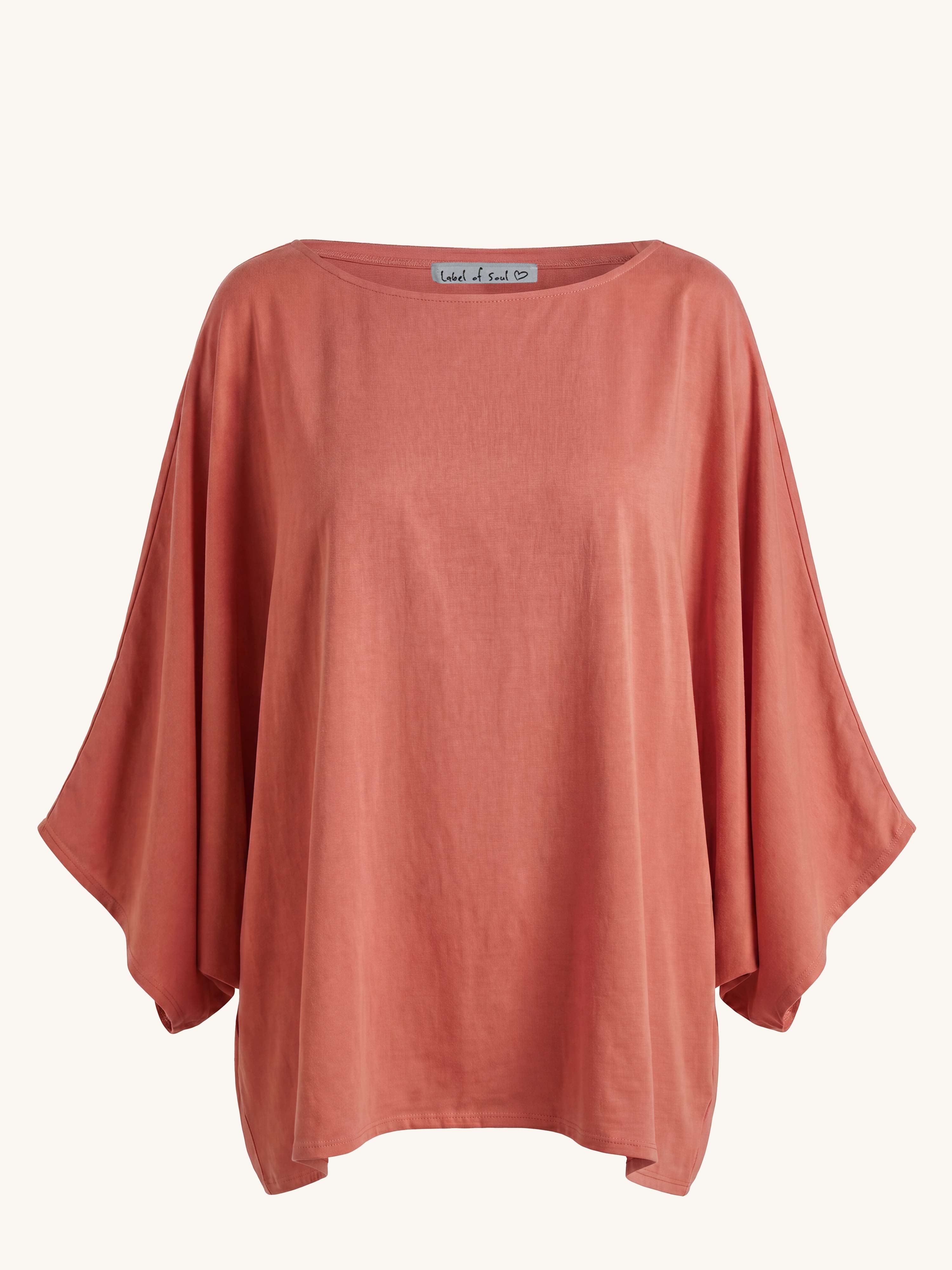 Oversize Cotton Poncho - Rosewood