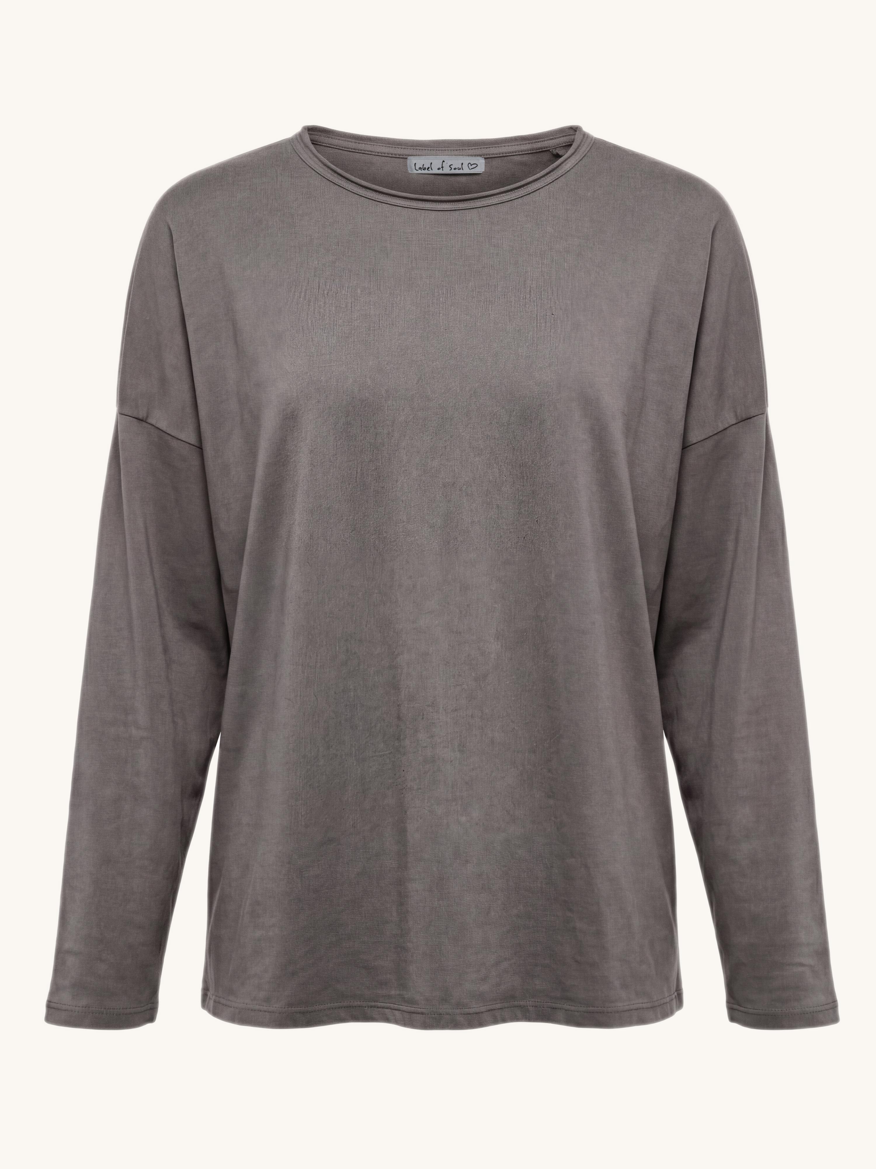 Basic Langarmshirt - Taupe