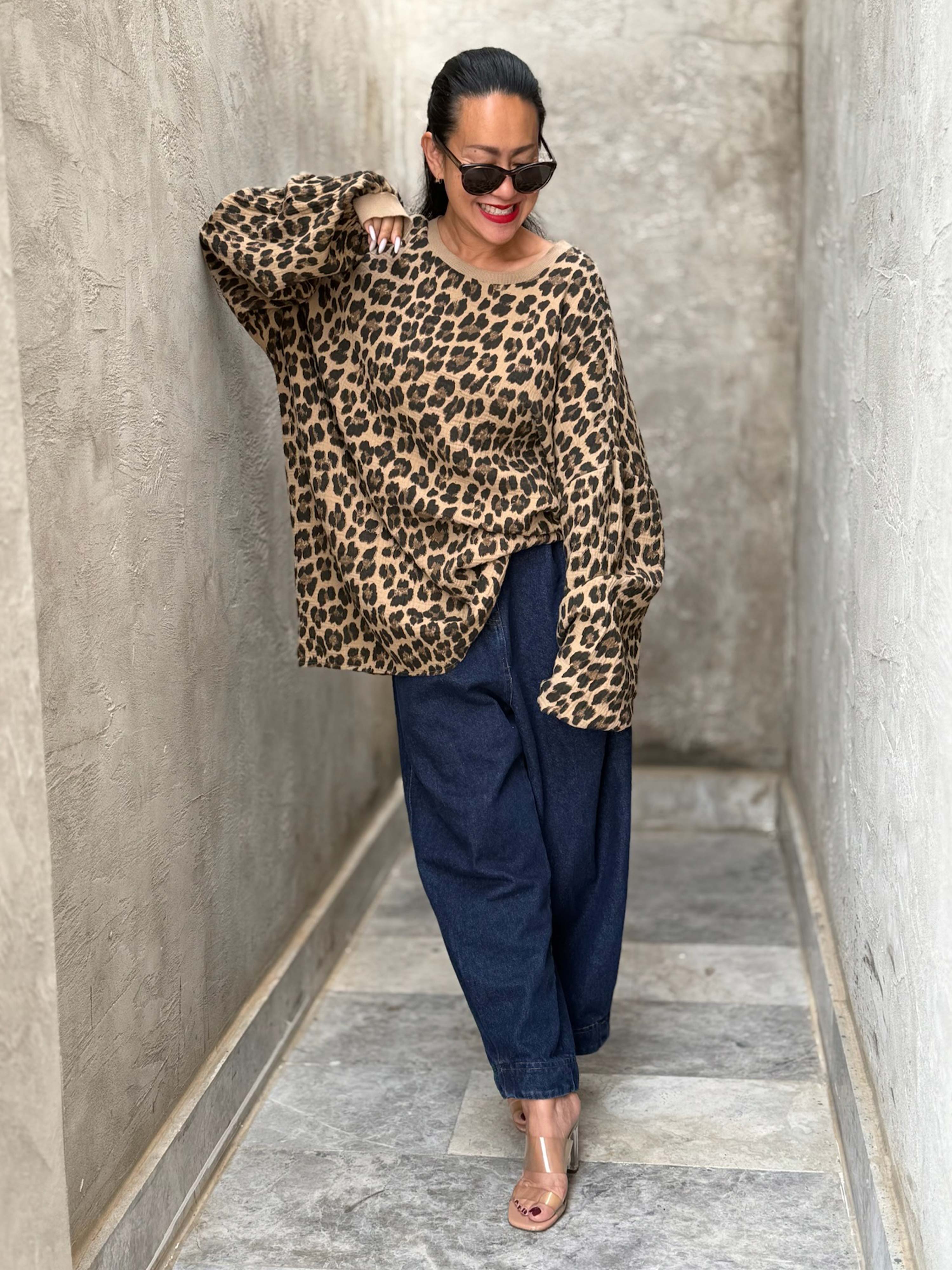 Musselin Oversize Sweatshirt - Leo Camel Musselin Oversize Sweatshirt - Leo Camel