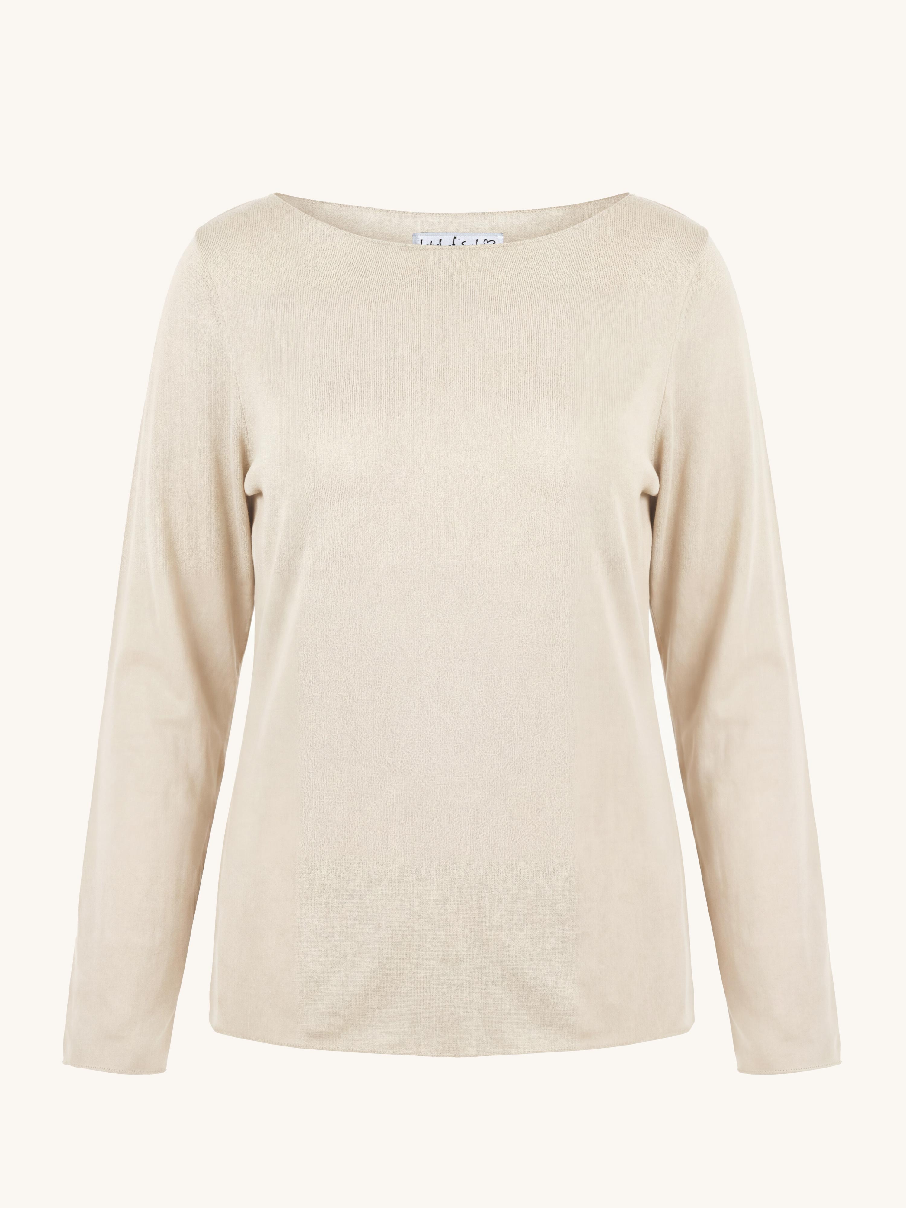 Soft Langarmshirt mit Kaschmiranteil - CURVY - Creme