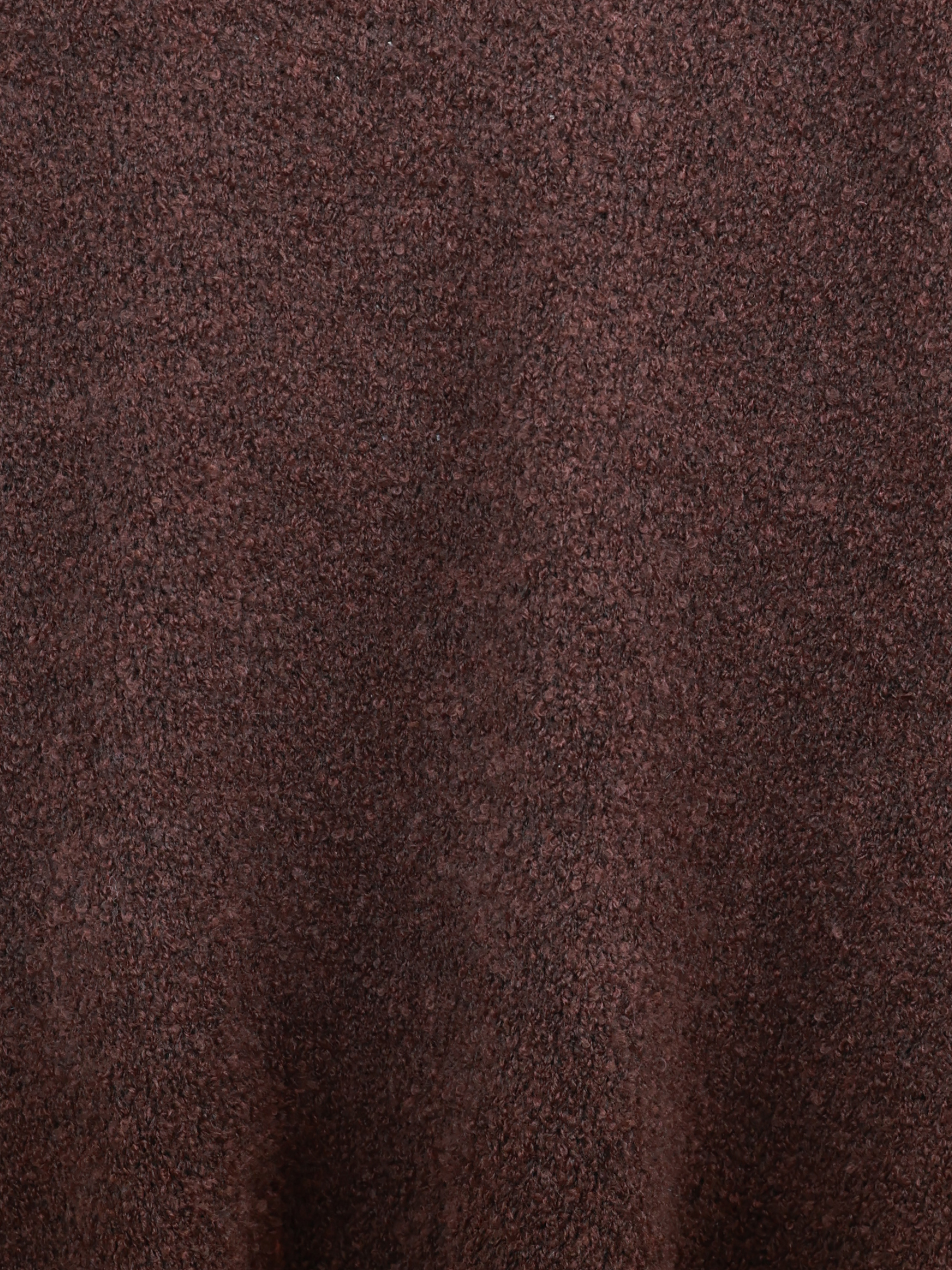 Oversize Bouclé Strickpullover mit Rundhalsausschnitt - Schoko