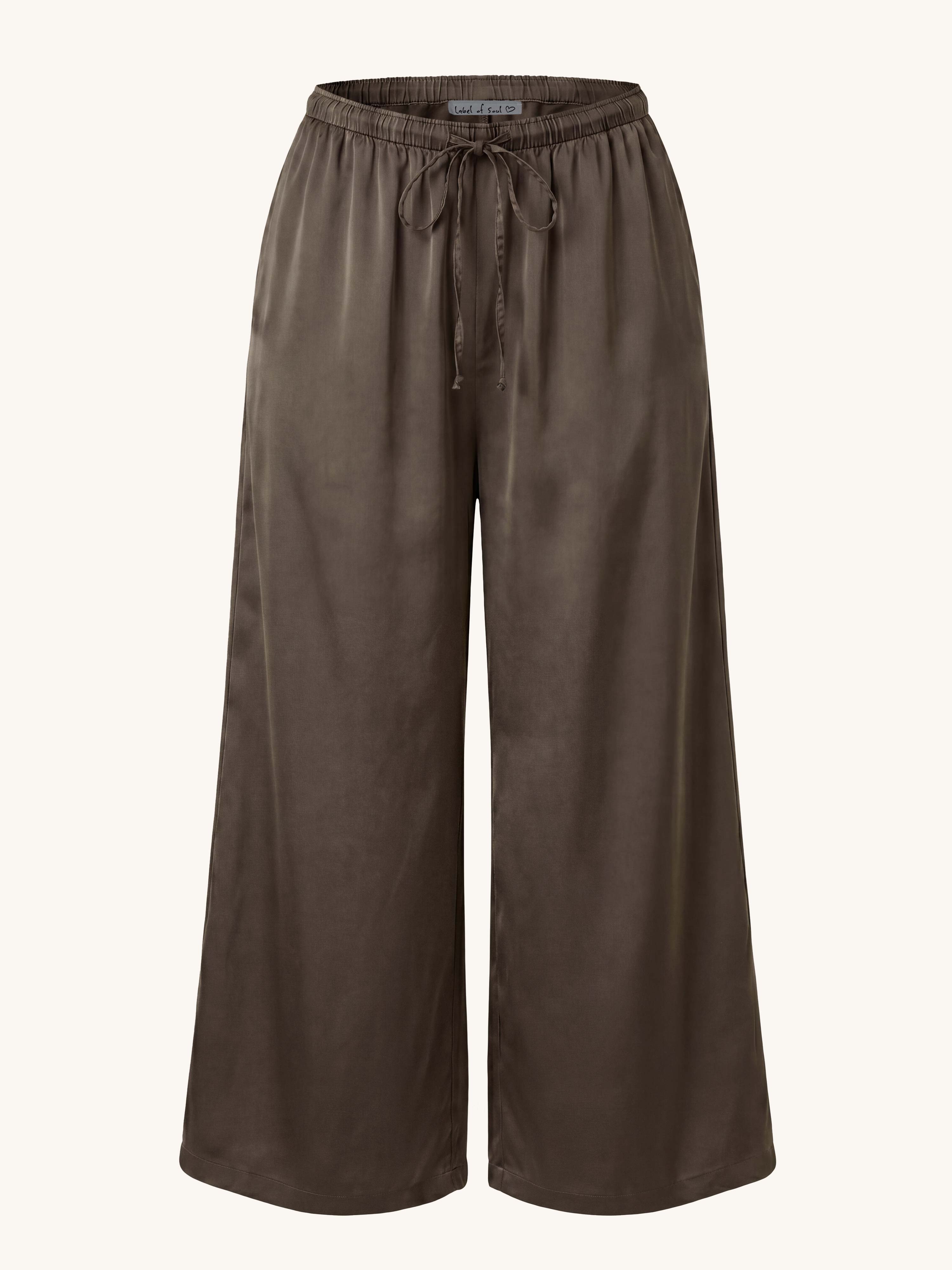 Viskose Palazzo Hose - ELEGANCE - Schoko