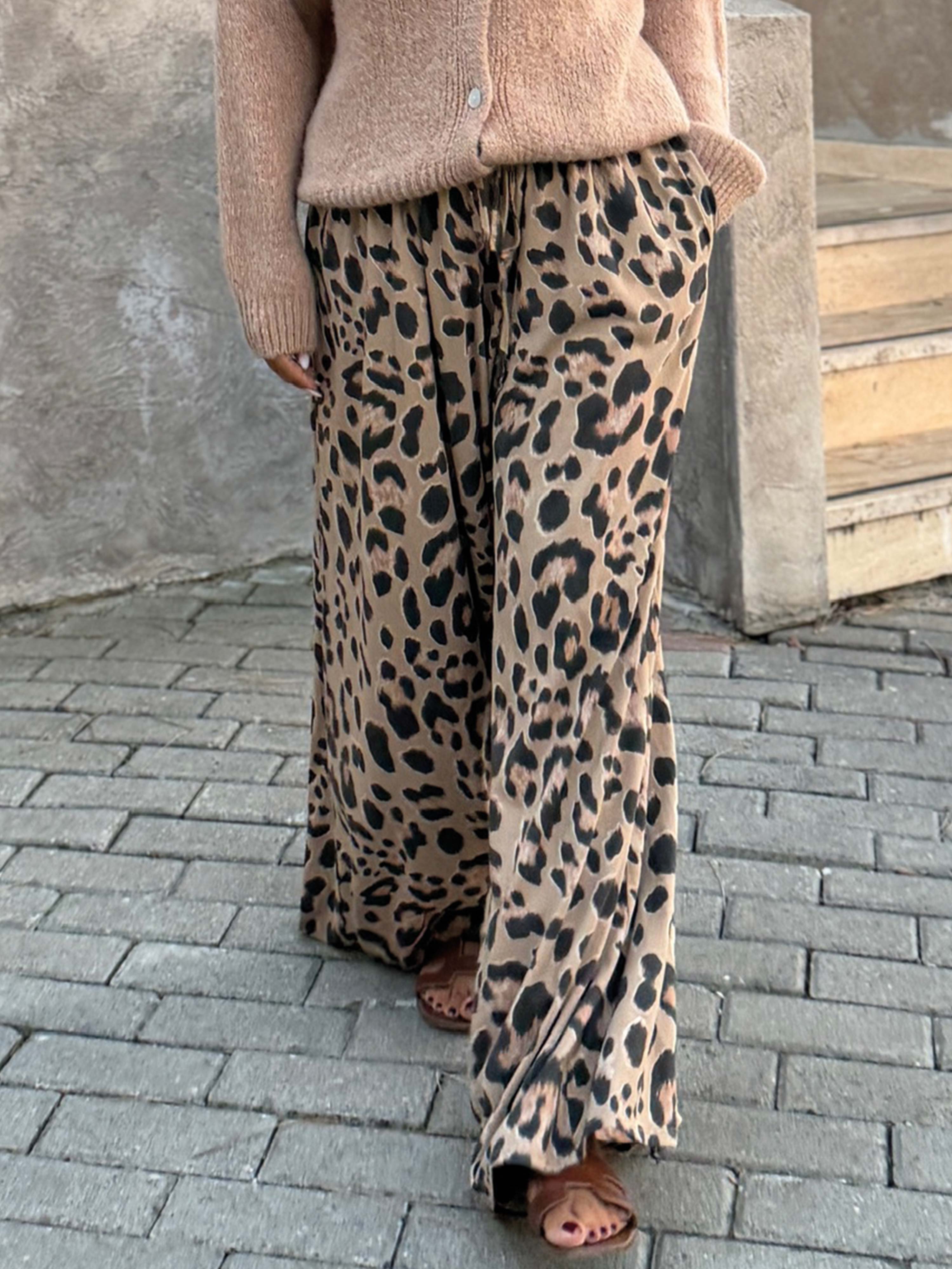 Basic Oversize Loungewear Palazzo Hose - REGULAR - LEO Camel
