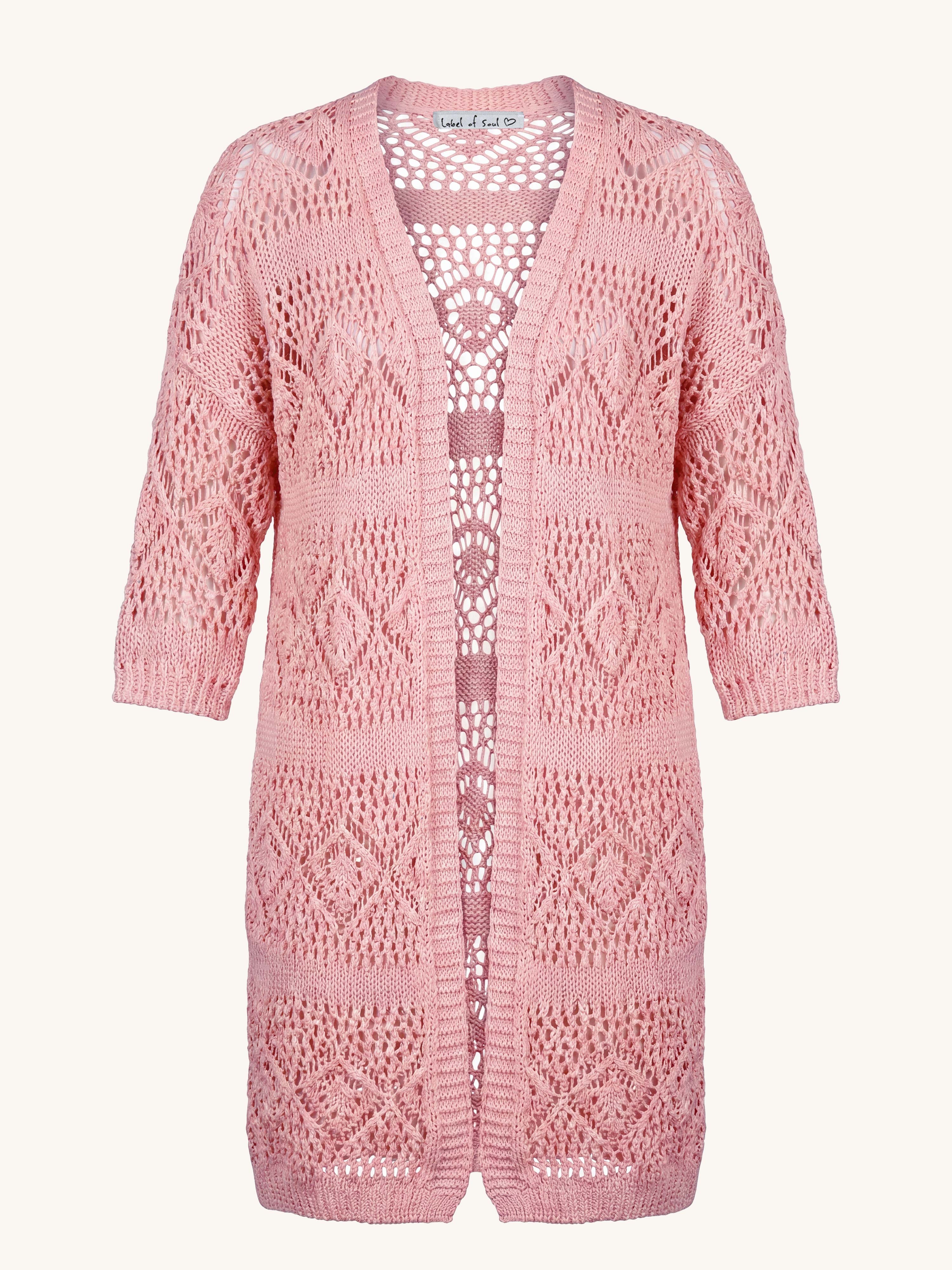 Häkel Strickjacke - BOHEMIAN CROCHET - Blush