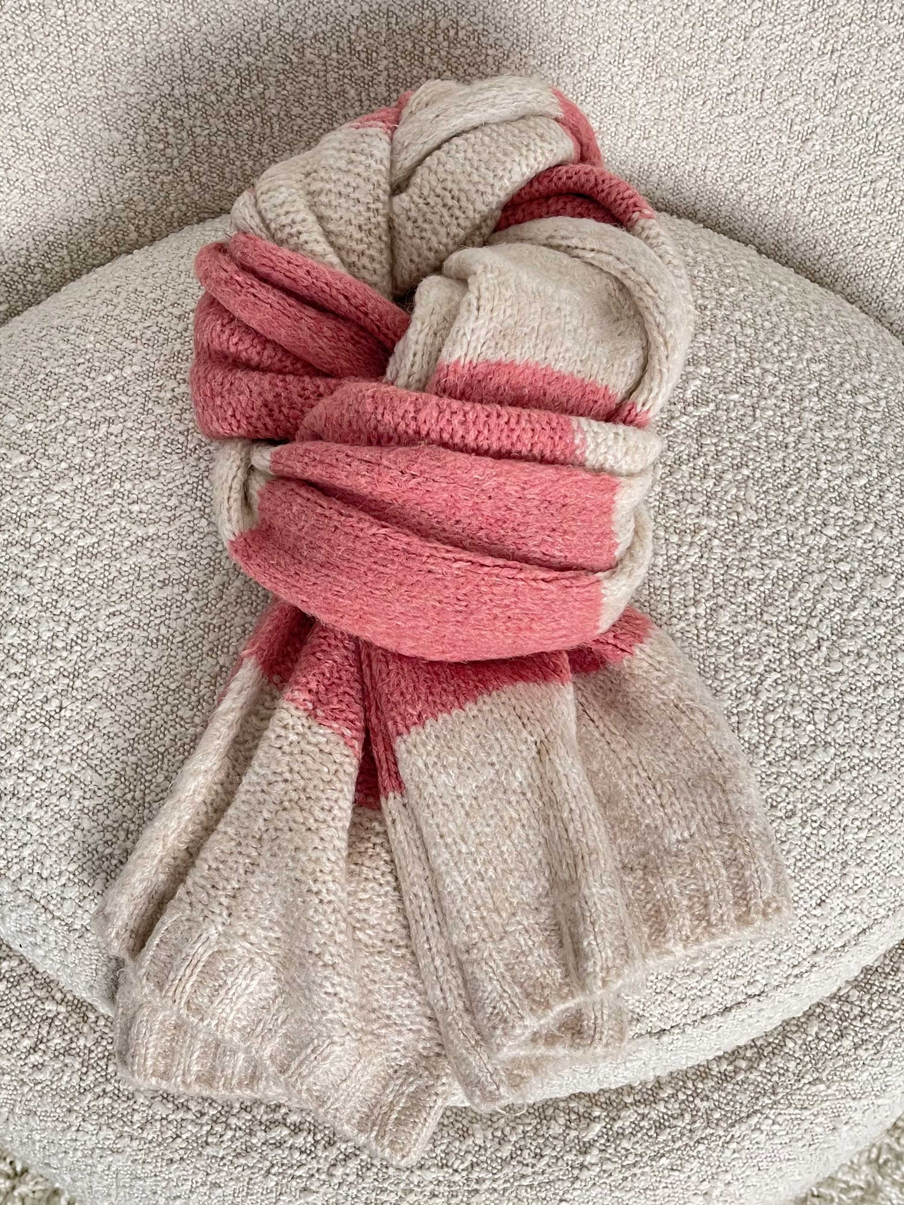 Schal FLAUSCHI - STRIPES - Blush/Beige