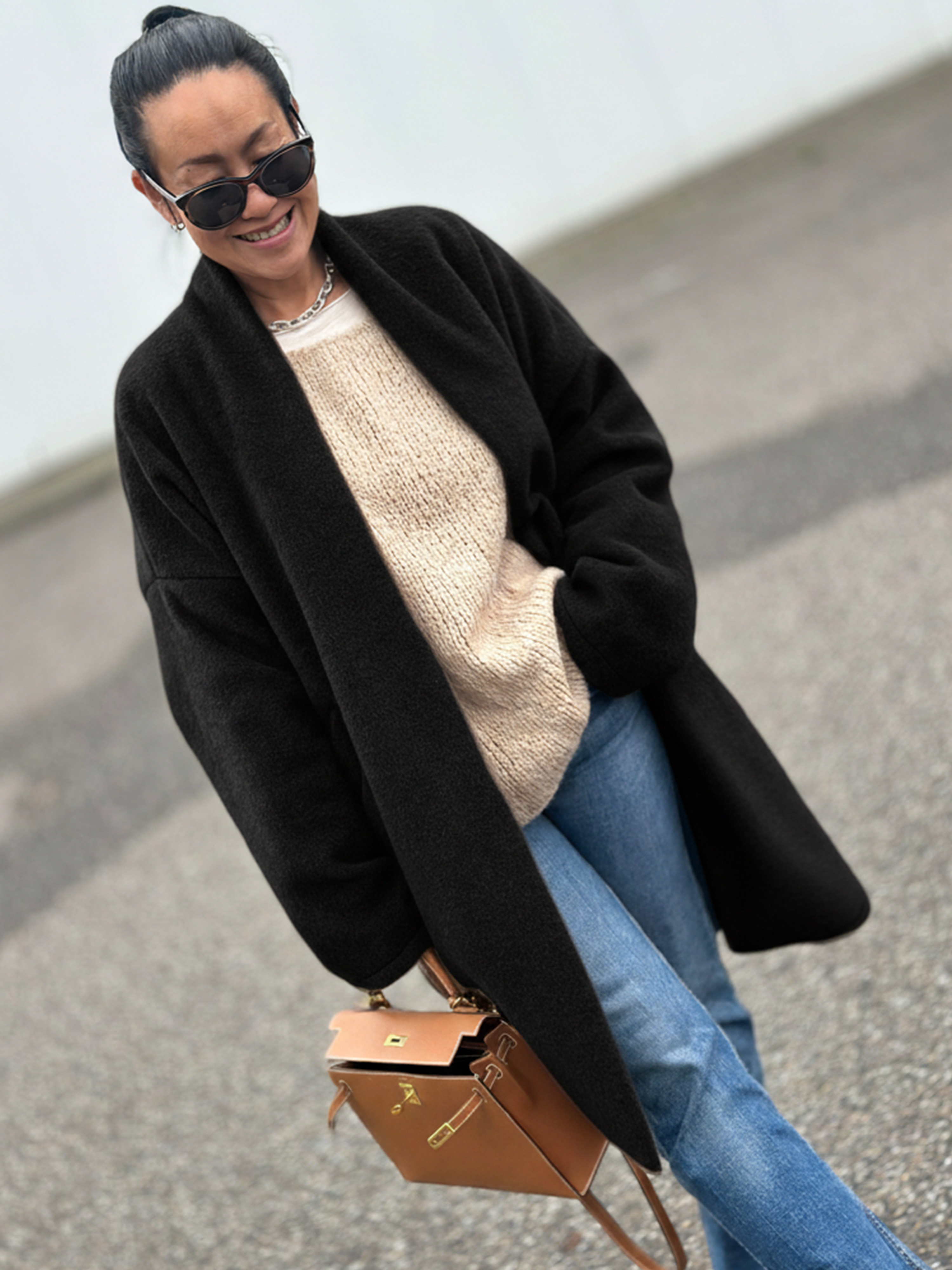 Oversize Overshirt Mantel - SIGNATURE - Schwarz