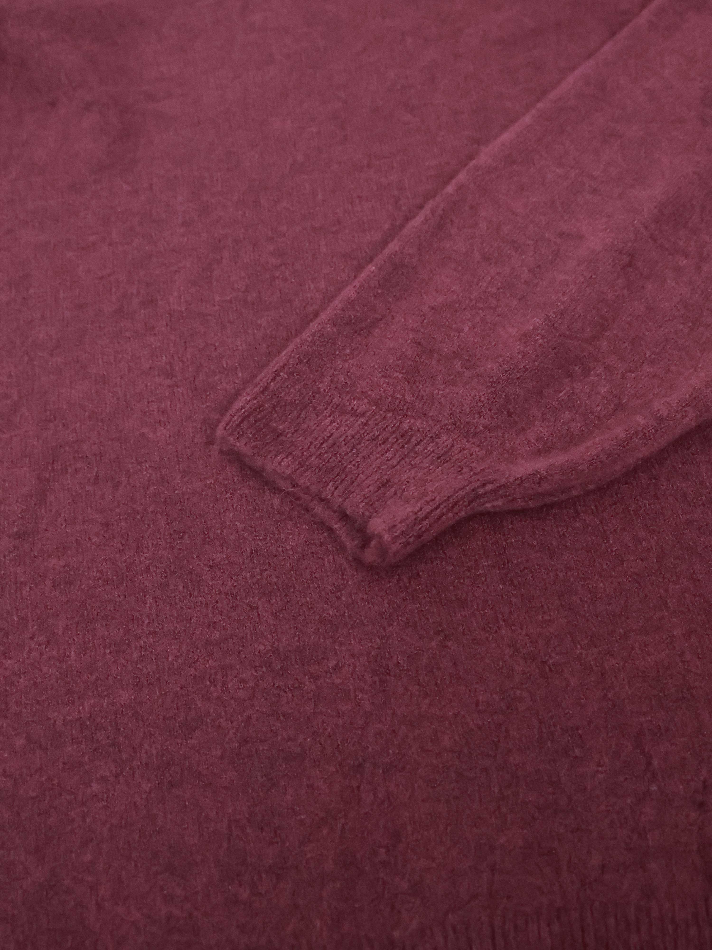 Feine Strickjacke mit Alpakawollanteil - Burgundy