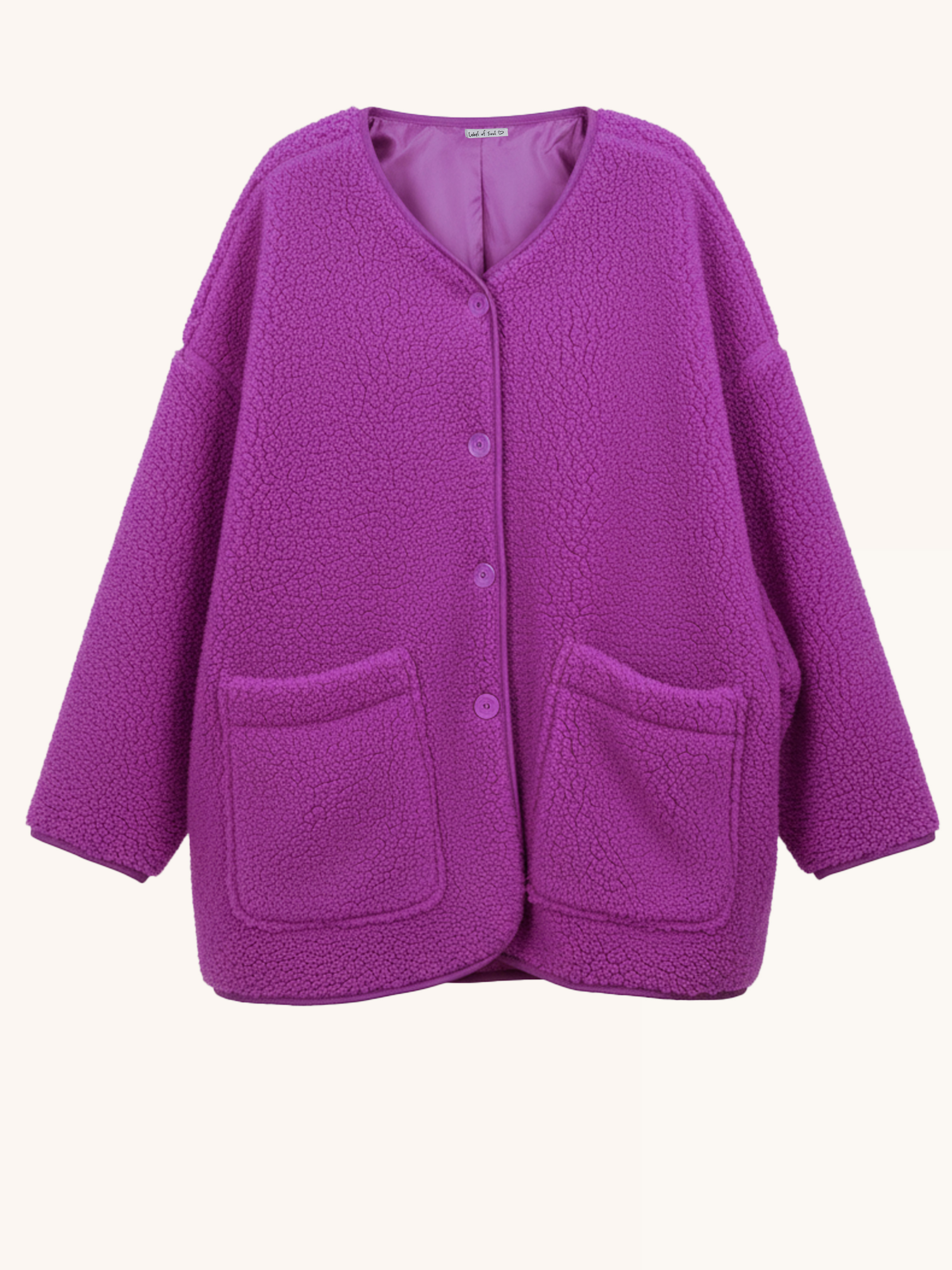 Teddylook Oversize Jacke - ICON - Lila