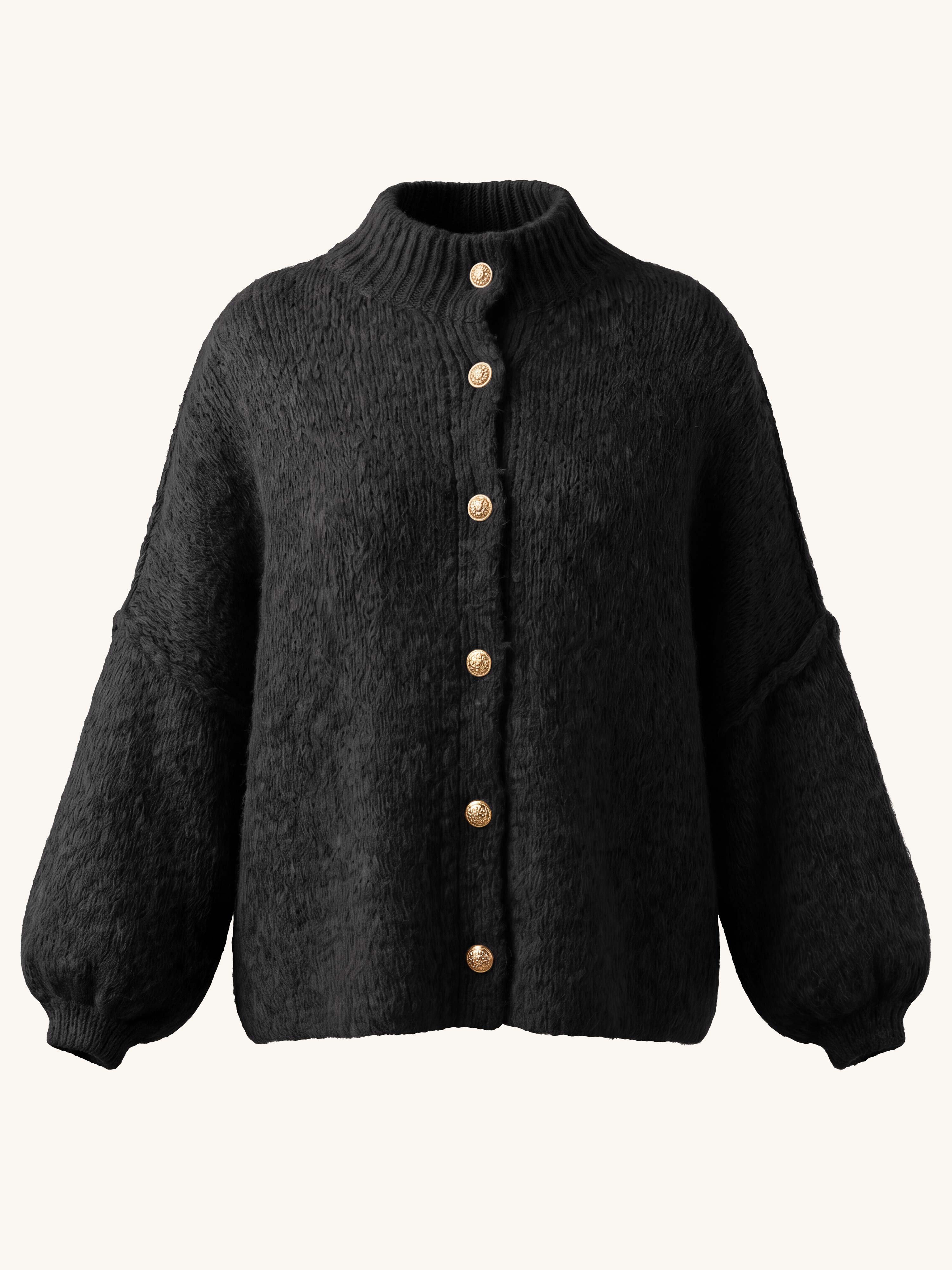 Oversize FLAUSCHI Cardigan - Schwarz