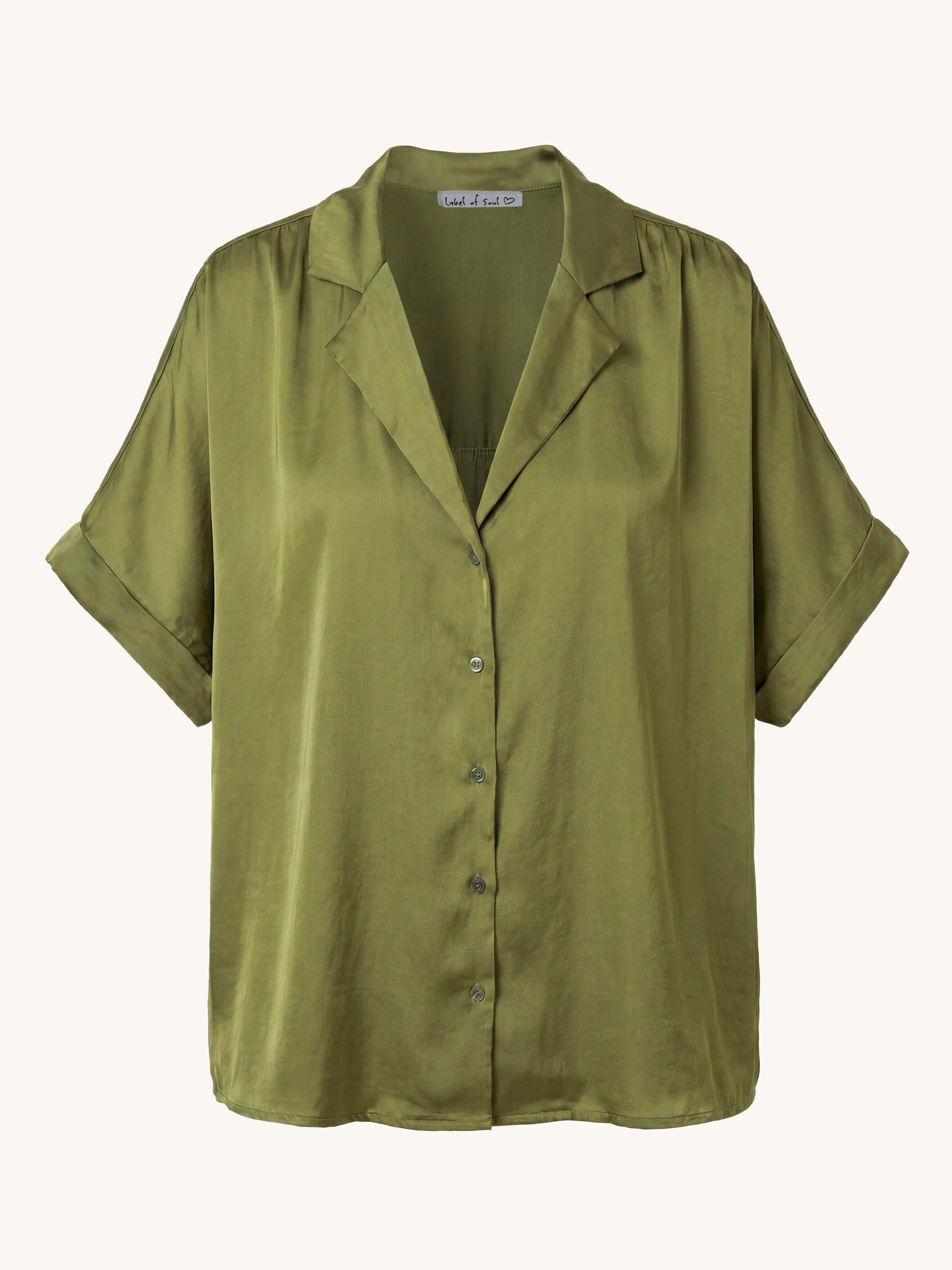 Viskose Oversize Hemdbluse - ELEGANCE - Olive