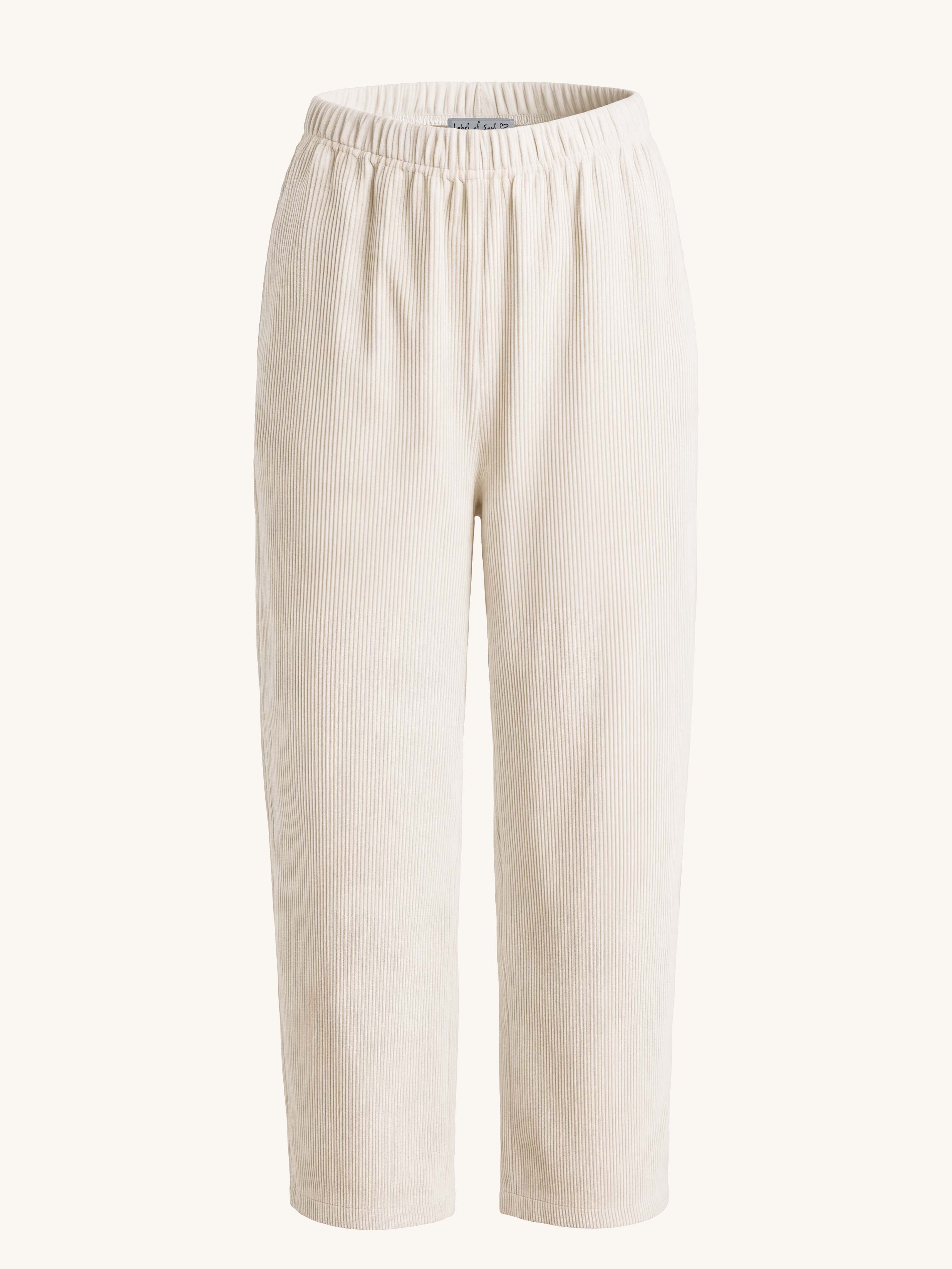Cordhose mit zulaufendem Bein - Creme