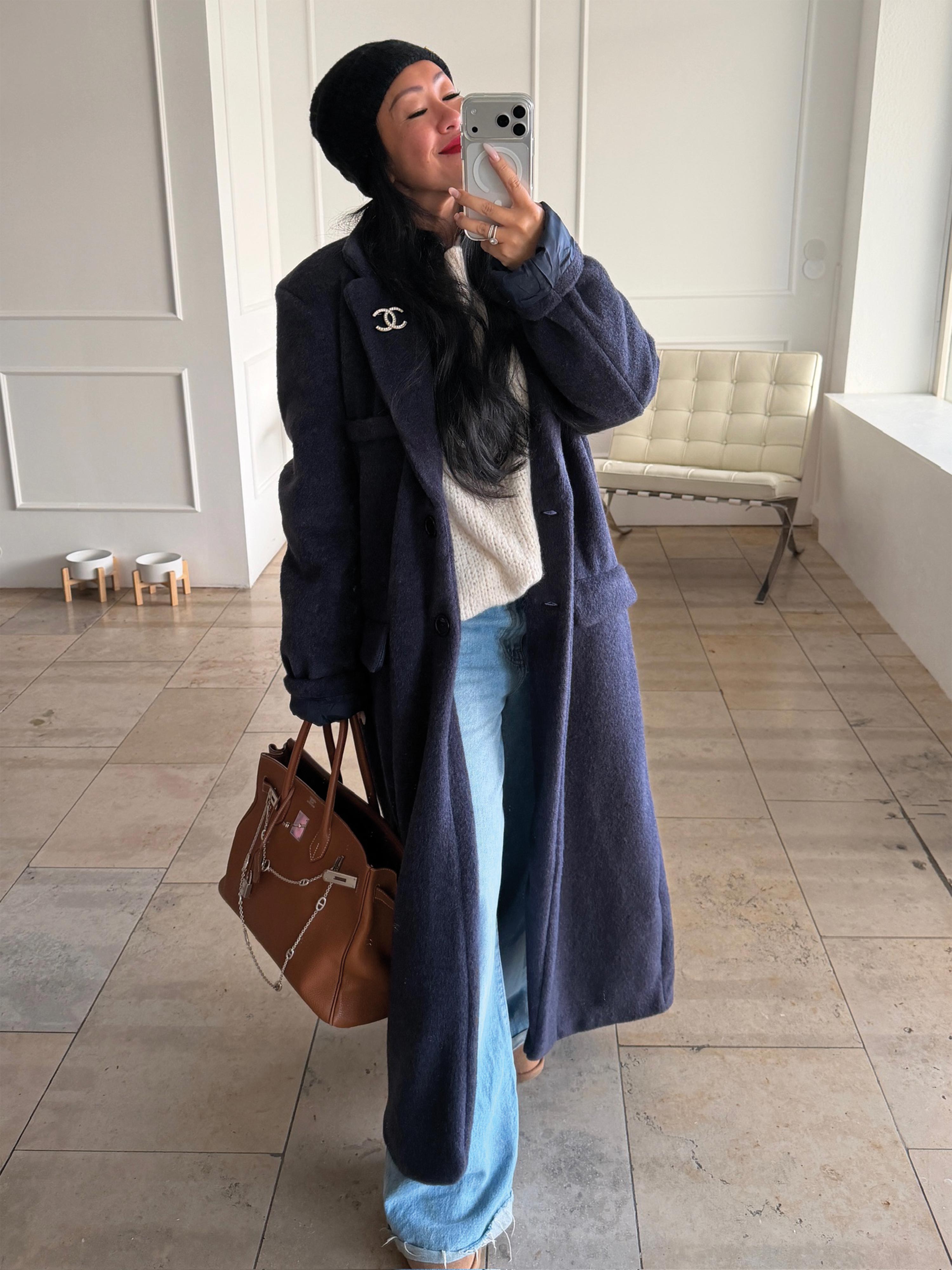 Oversize Blazer Mantel - SIGNATURE - Navy