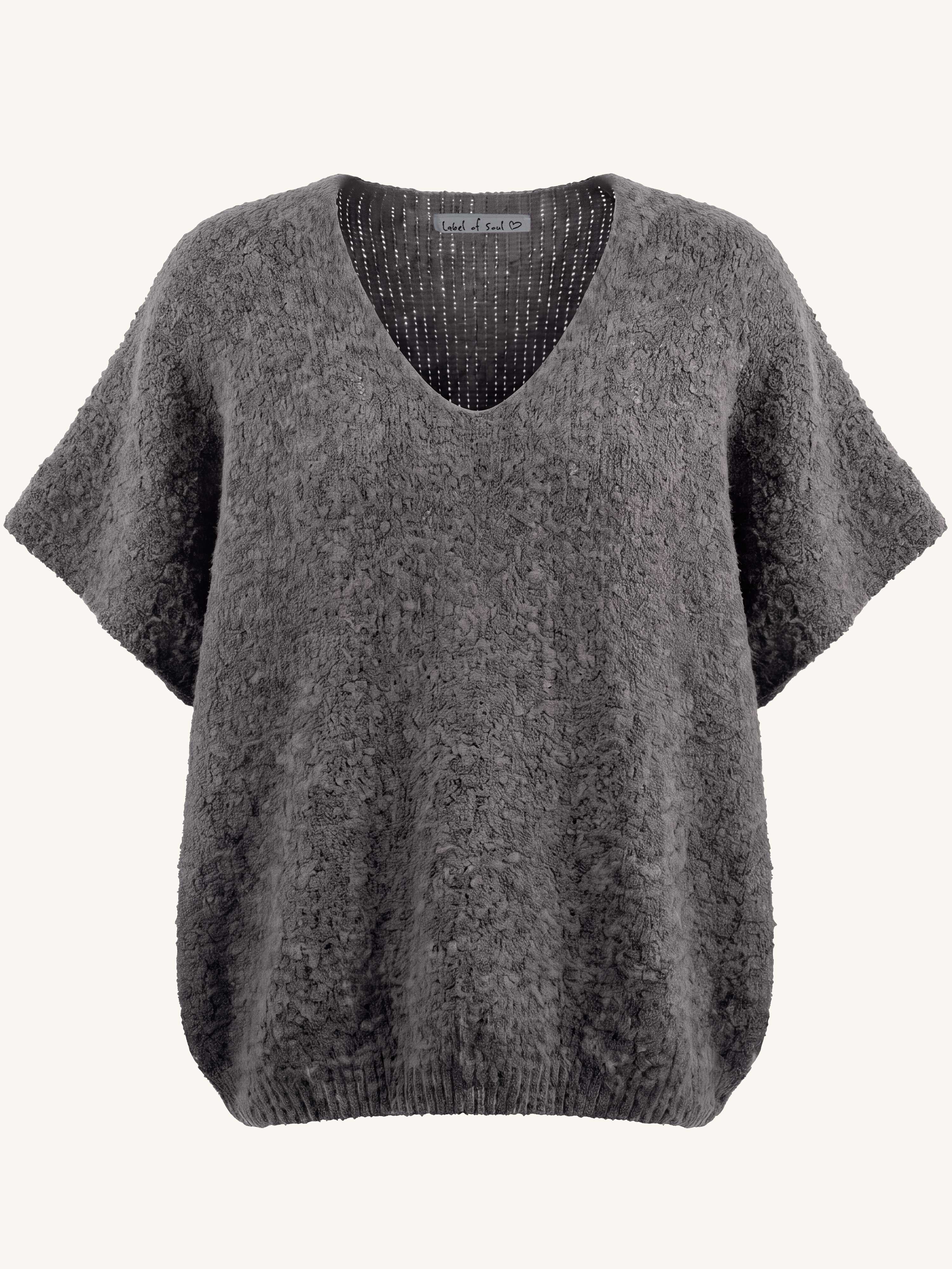 Oversize Bouclé Pullunder - Grau
