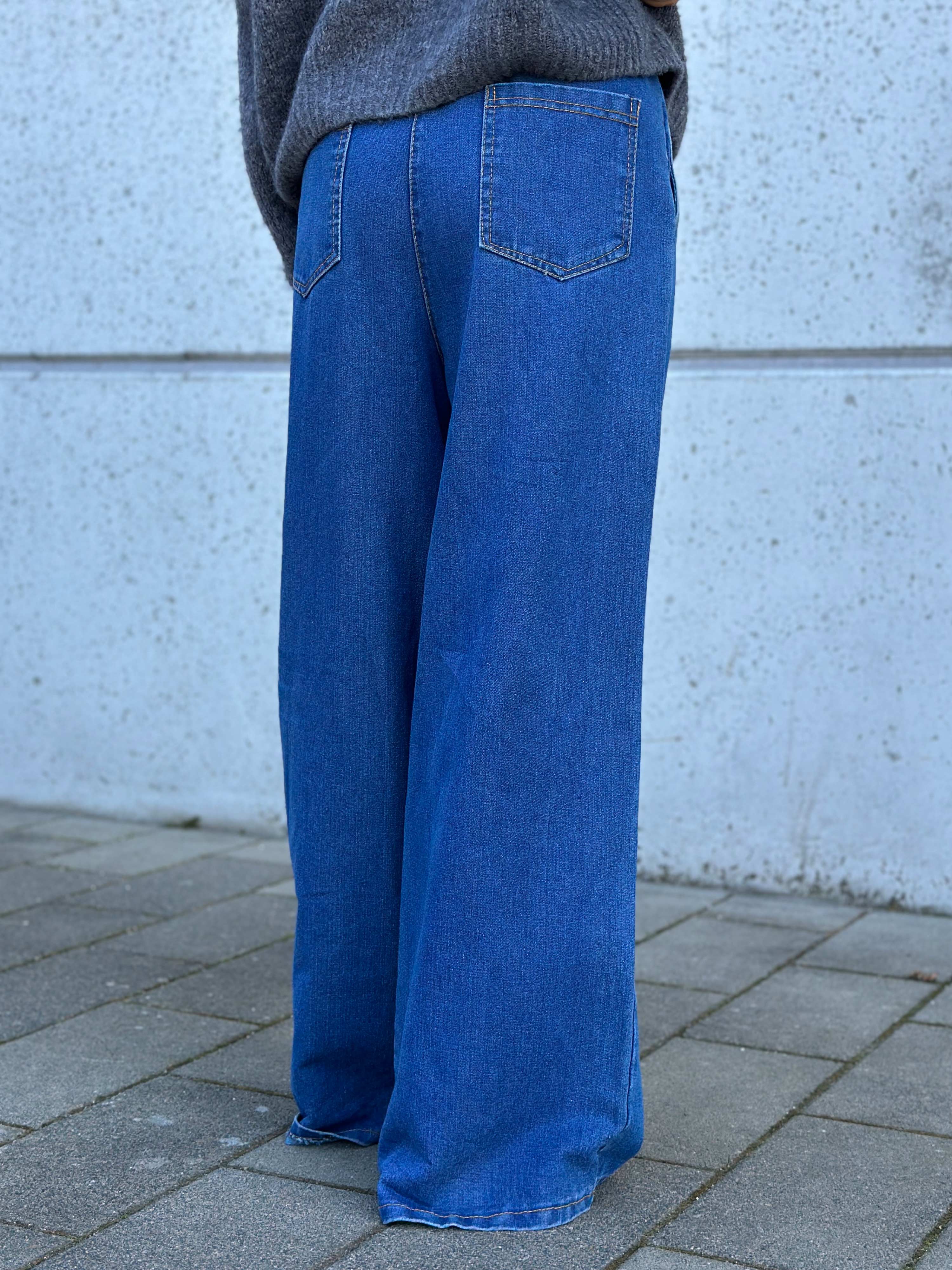 Palazzo Jeans Hose - ONESIZE - Denim Blue Palazzo Jeans Hose - ONESIZE - Denim Blue