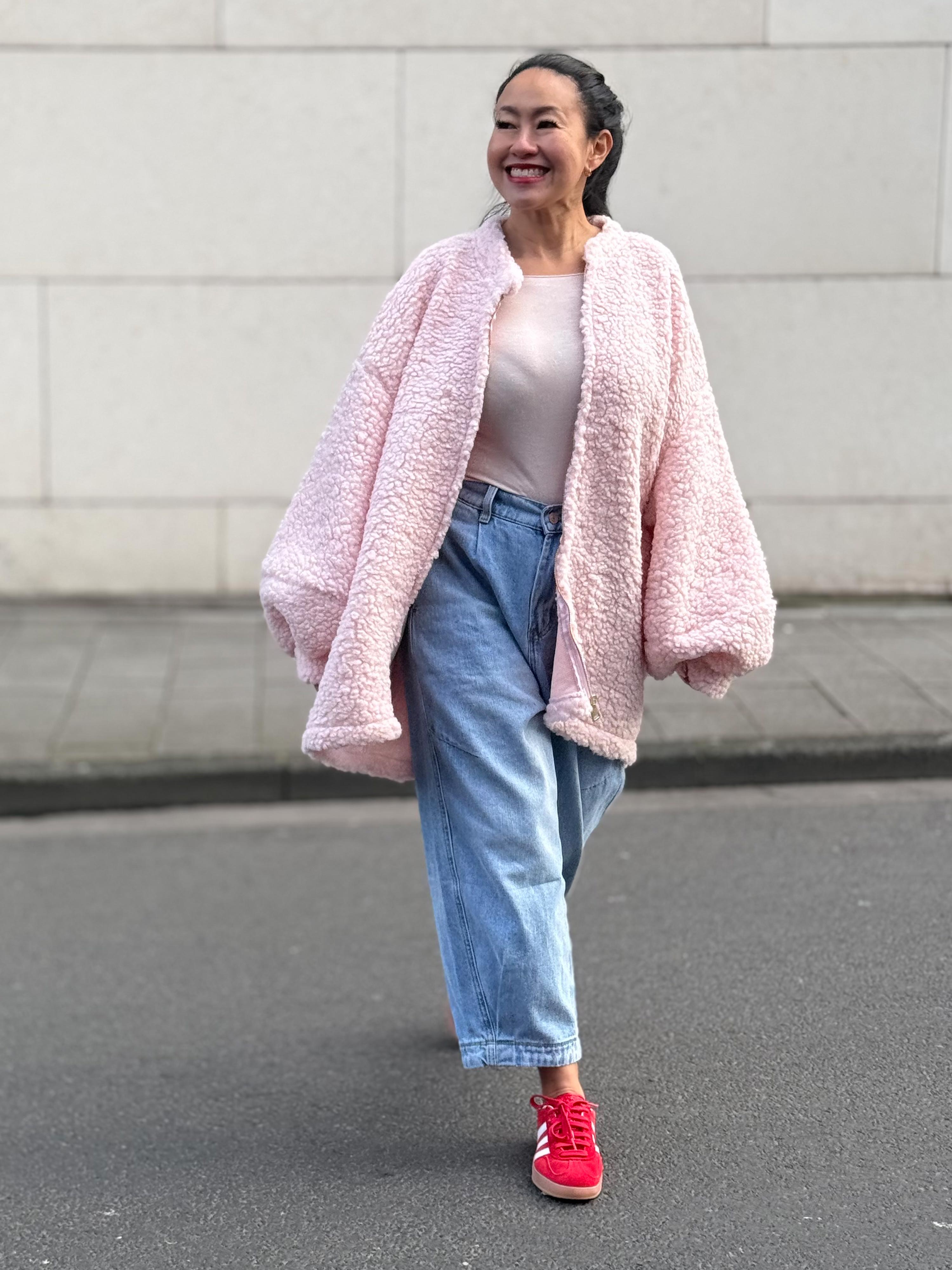 Teddylook Jacke mit Zipper - ICON - Puder