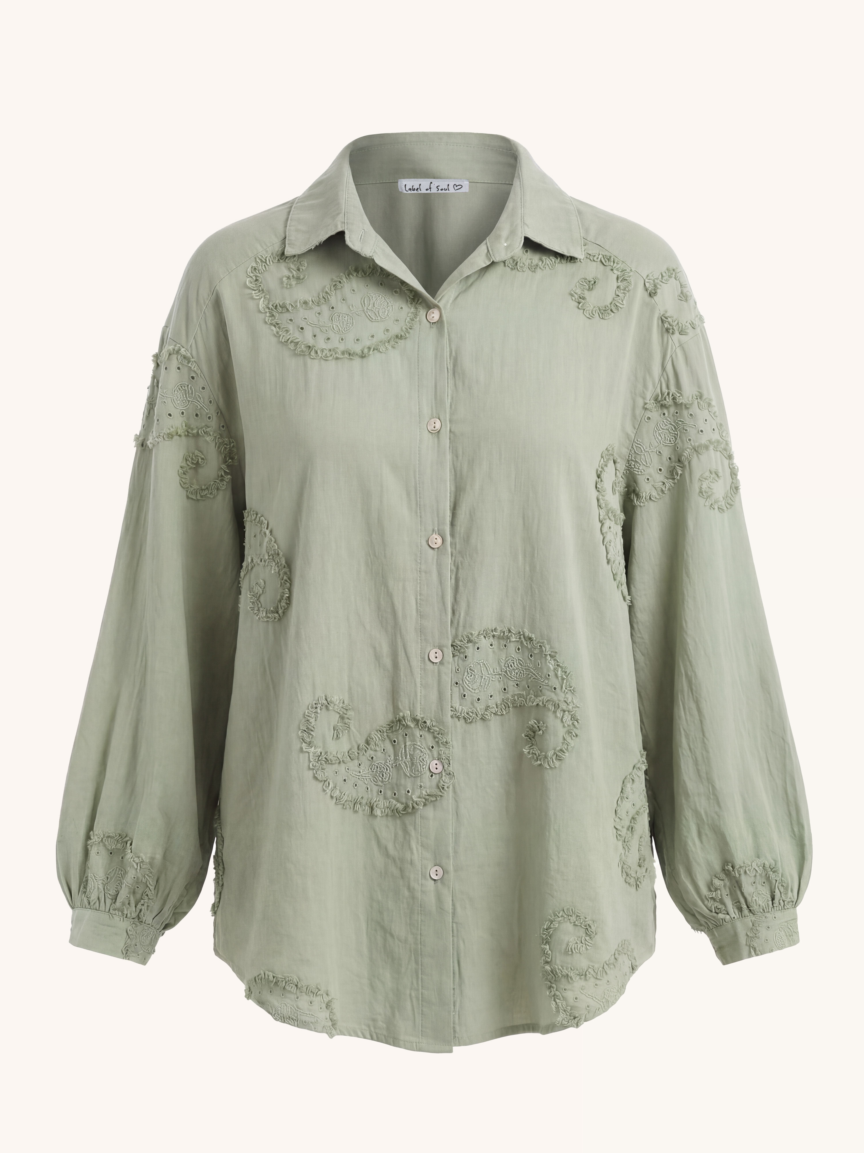 Cotton Oversize Midi Bluse - OHANA - Matcha